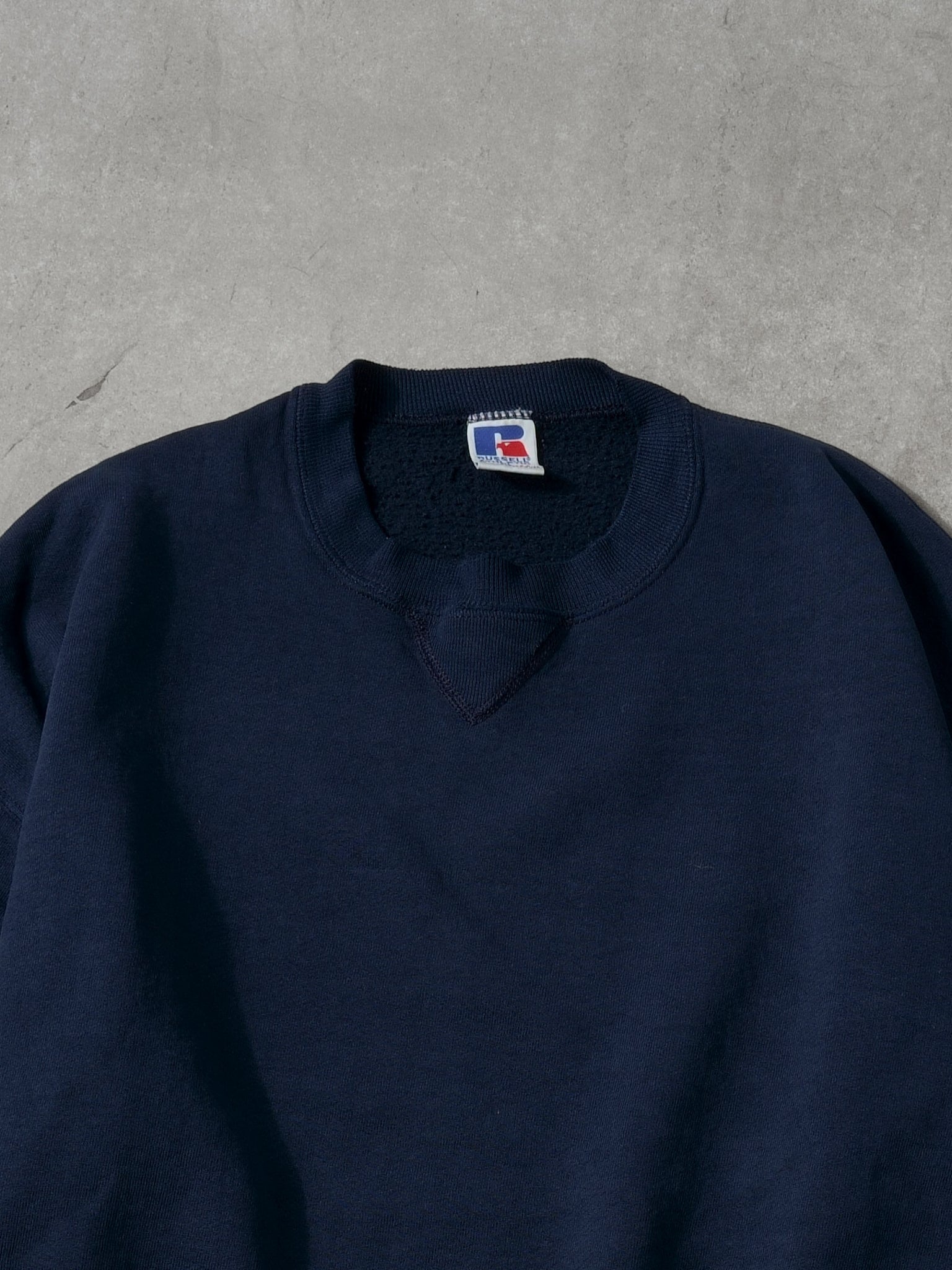Vintage 90s Navy Blue Russell Athletics Blank Crewneck (Xl)