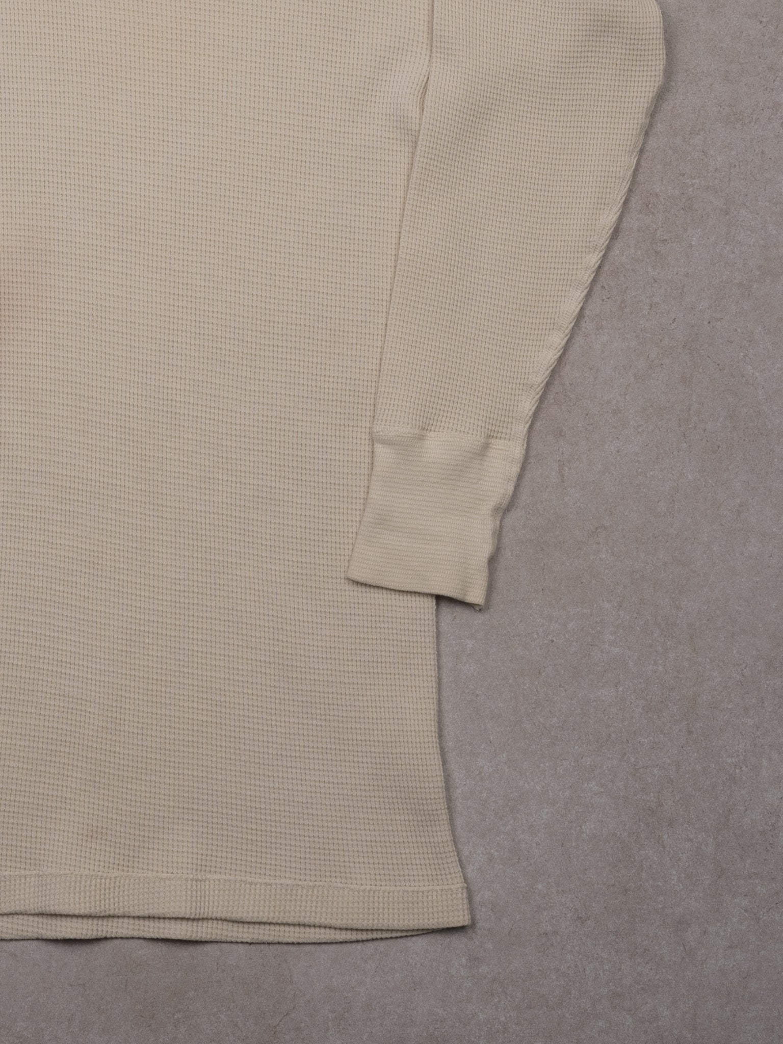 Vintage 70s Cream Waffleknit Long Sleeve (XS)