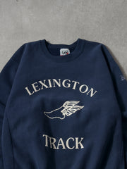 Vintage 91' Navy Blue Lexington Track and Field Reverse Weave Lee Crewneck (L)