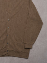 Vintage 90s Light Brown Towncraft Knit Cardigan (L)