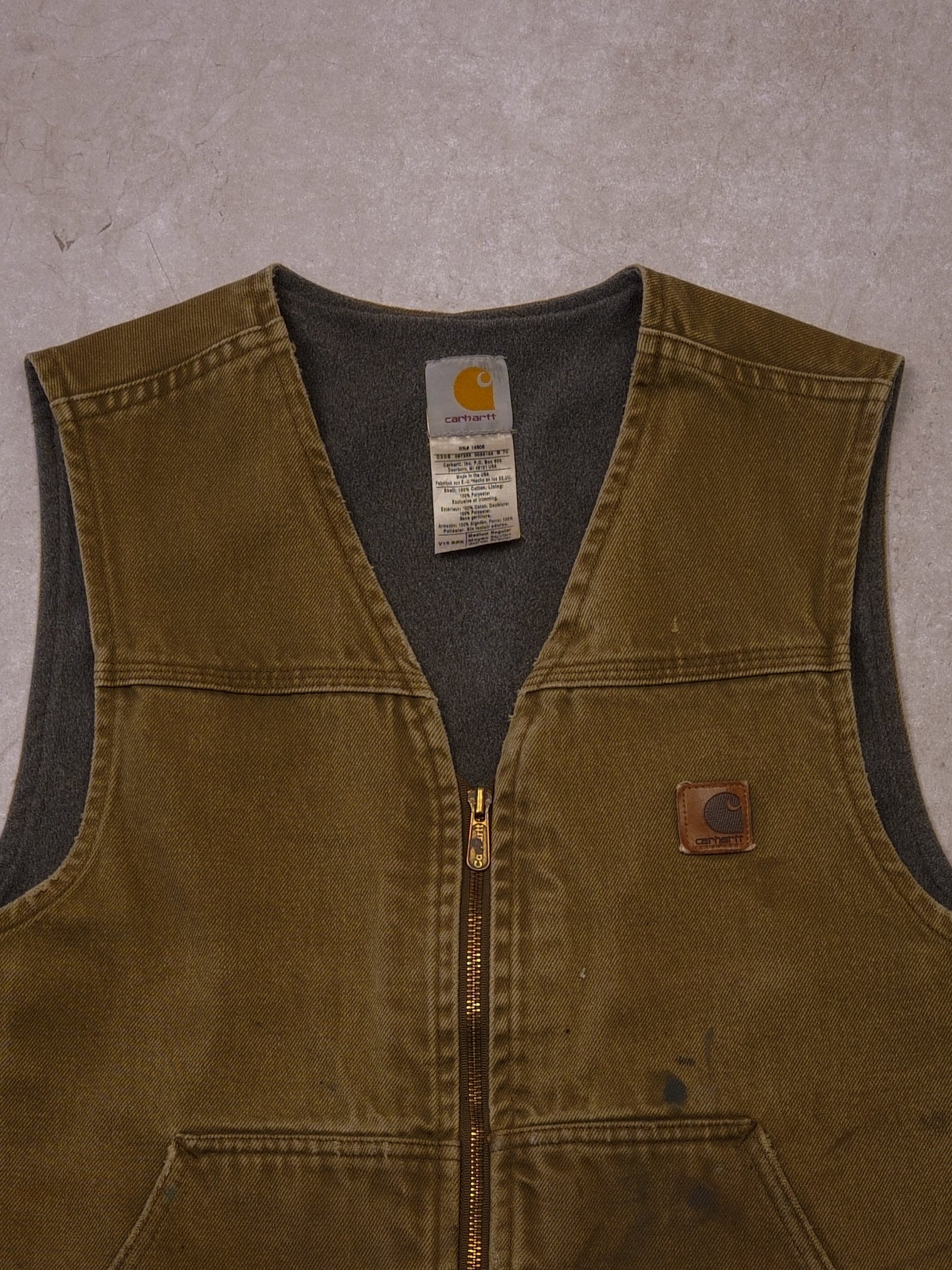 Vintage 90s Brown Carhartt Lined Workwear Vest (M)