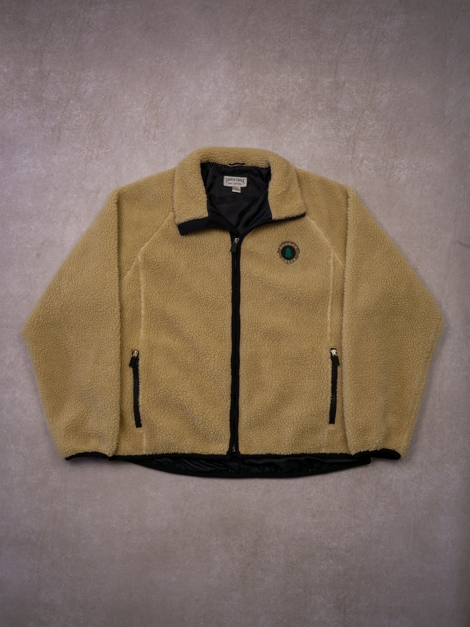 Vintage Beige Shanty Creek Sherpa Zip Up Jacket (L)