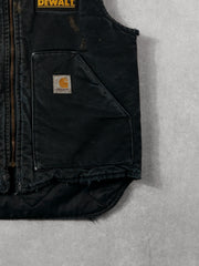 Vintage 90s Faded Black Carhartt Dewalt x IHL Workwear Vest (M)