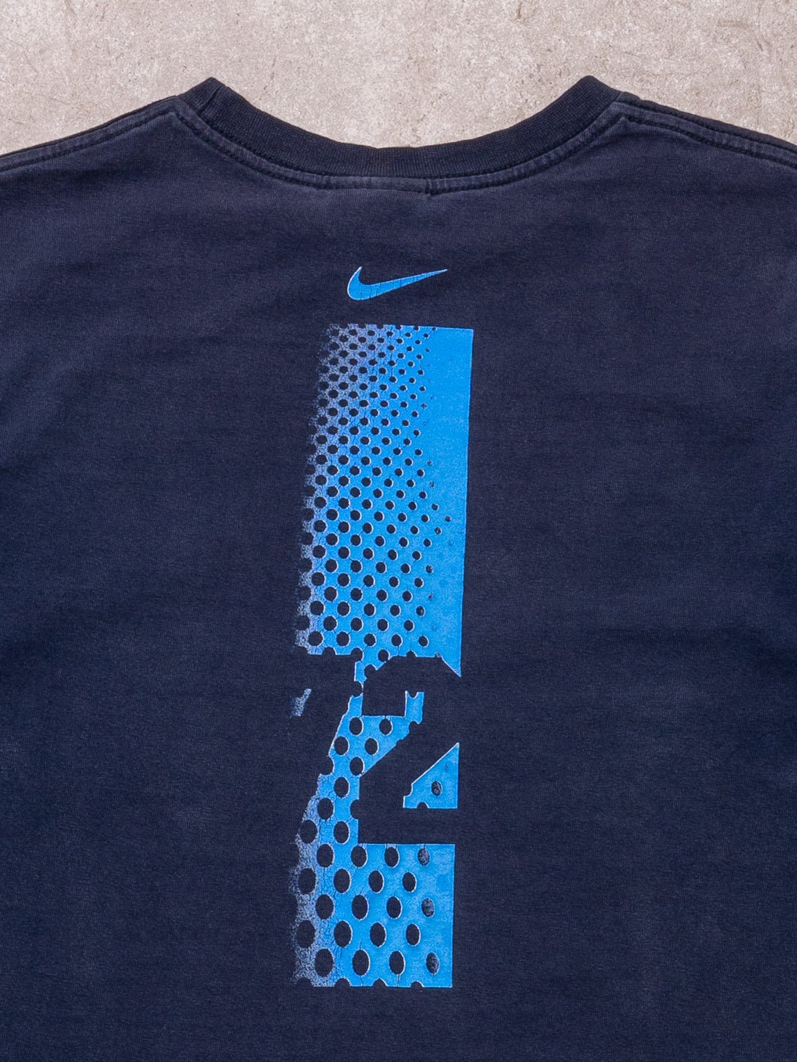 Vintage Y2K Washed Navy Nike Atheltics 72 Baby Tee (S)