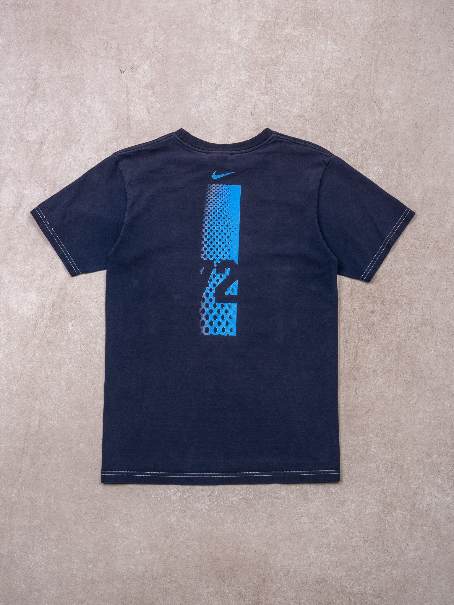 Vintage Y2K Washed Navy Nike Atheltics 72 Baby Tee (S)