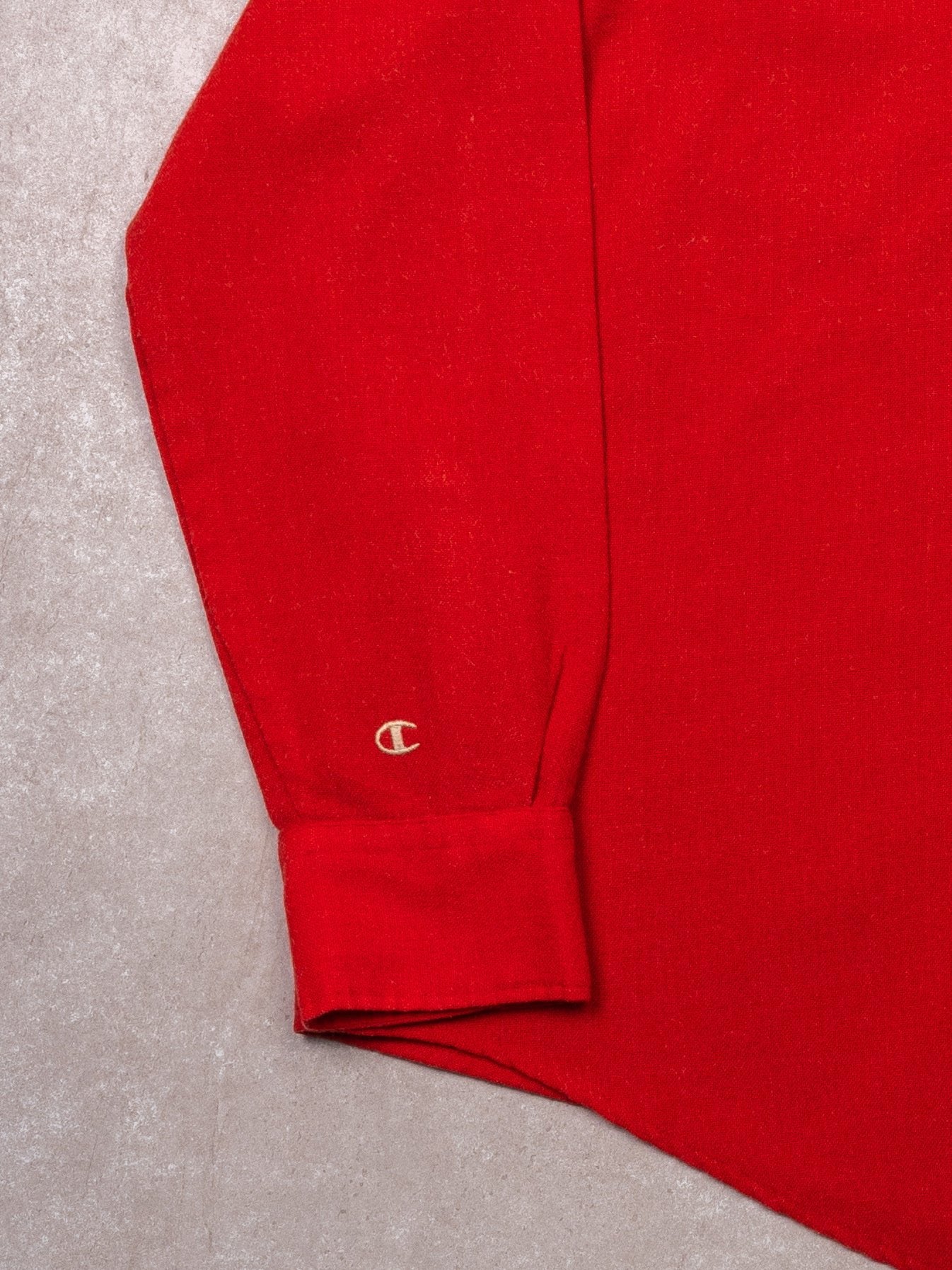 Vintage 70s Red Champion Acrylic Button Up (XL)