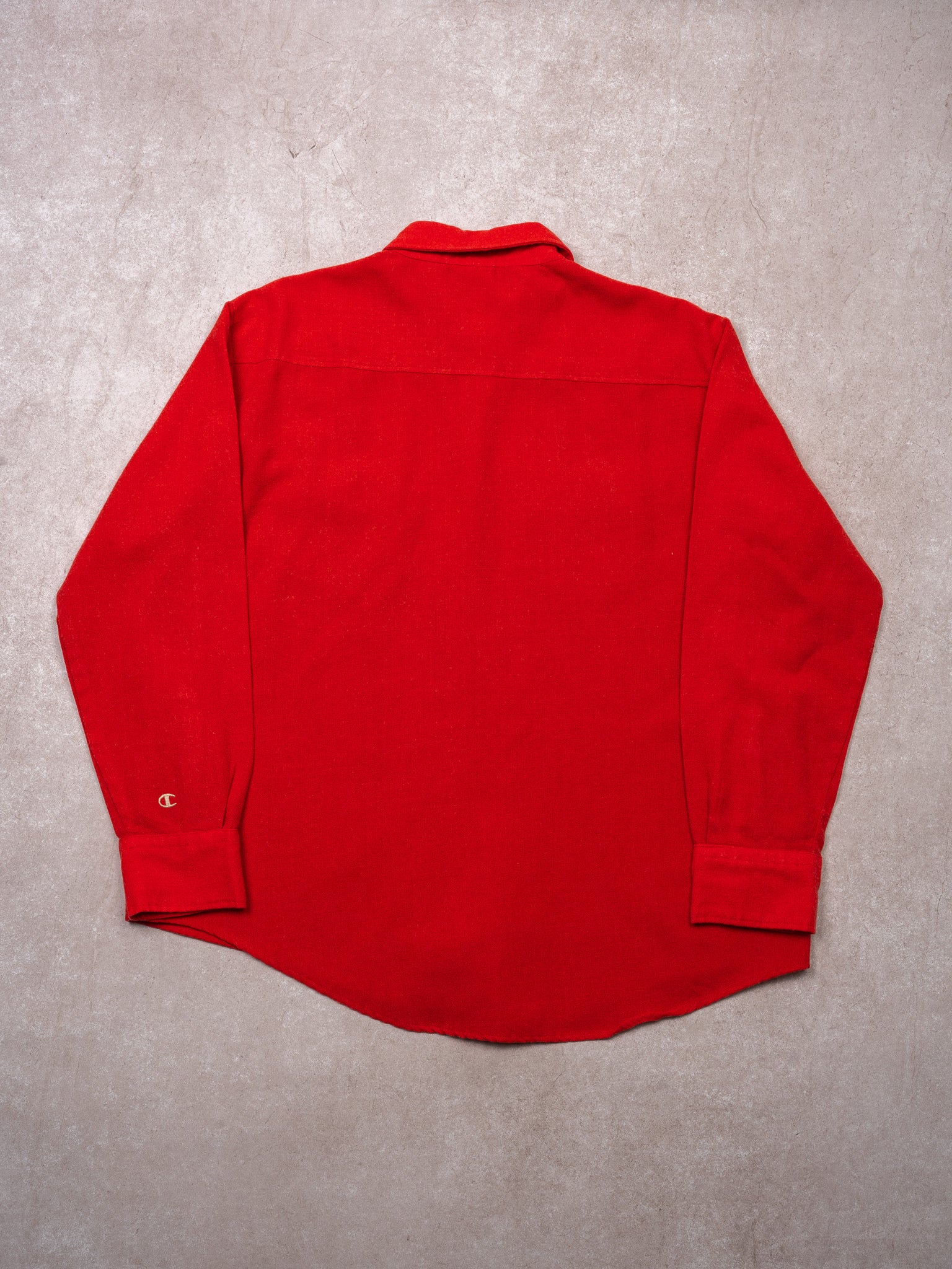 Vintage 70s Red Champion Acrylic Button Up (XL)