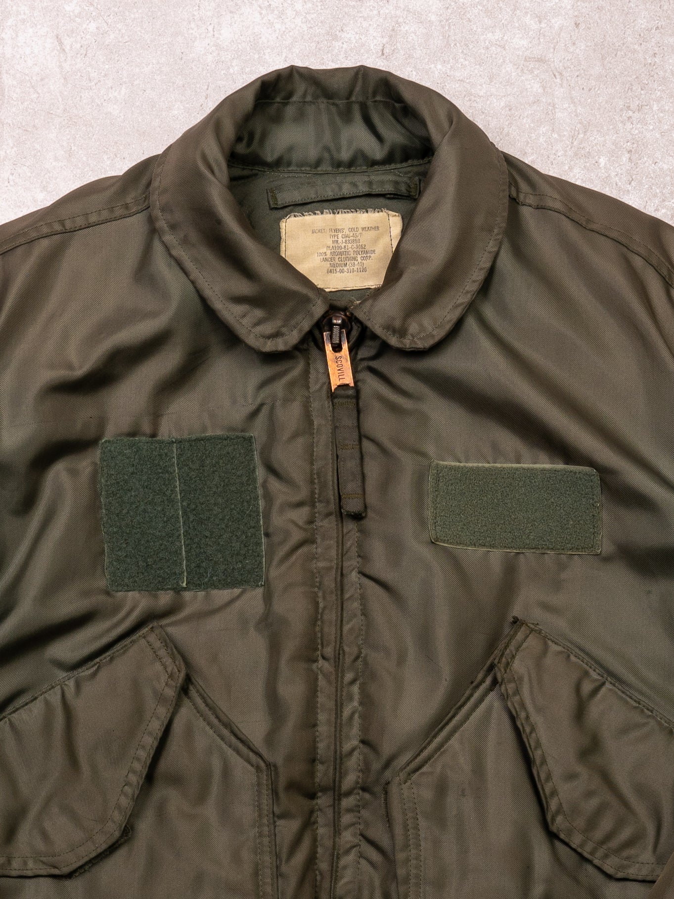 Vintage 80s Army Green CWU-45 Flight Bomber Jacket 2.0 (M)