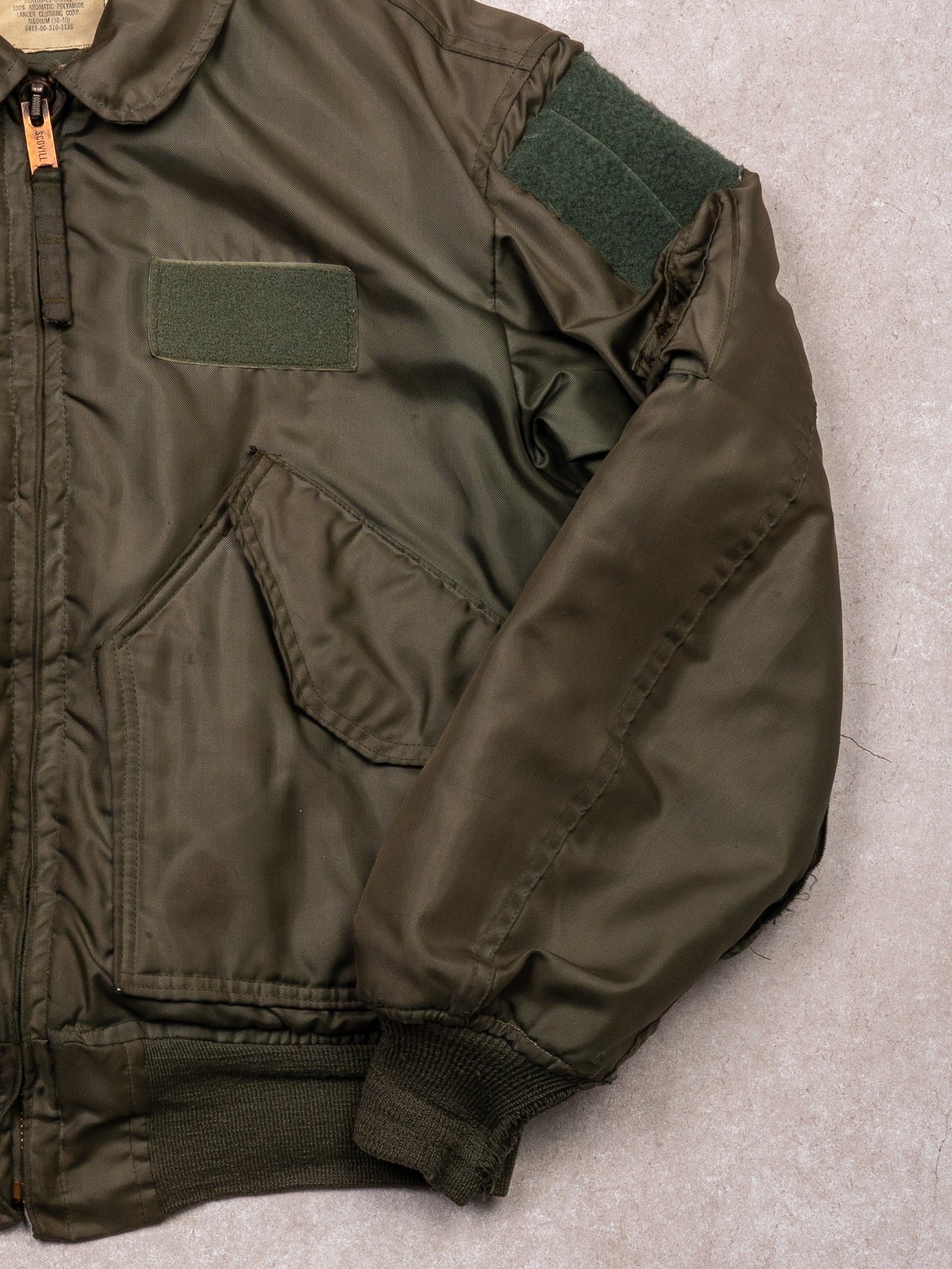 Vintage 80s Army Green CWU-45 Flight Bomber Jacket 2.0 (M)