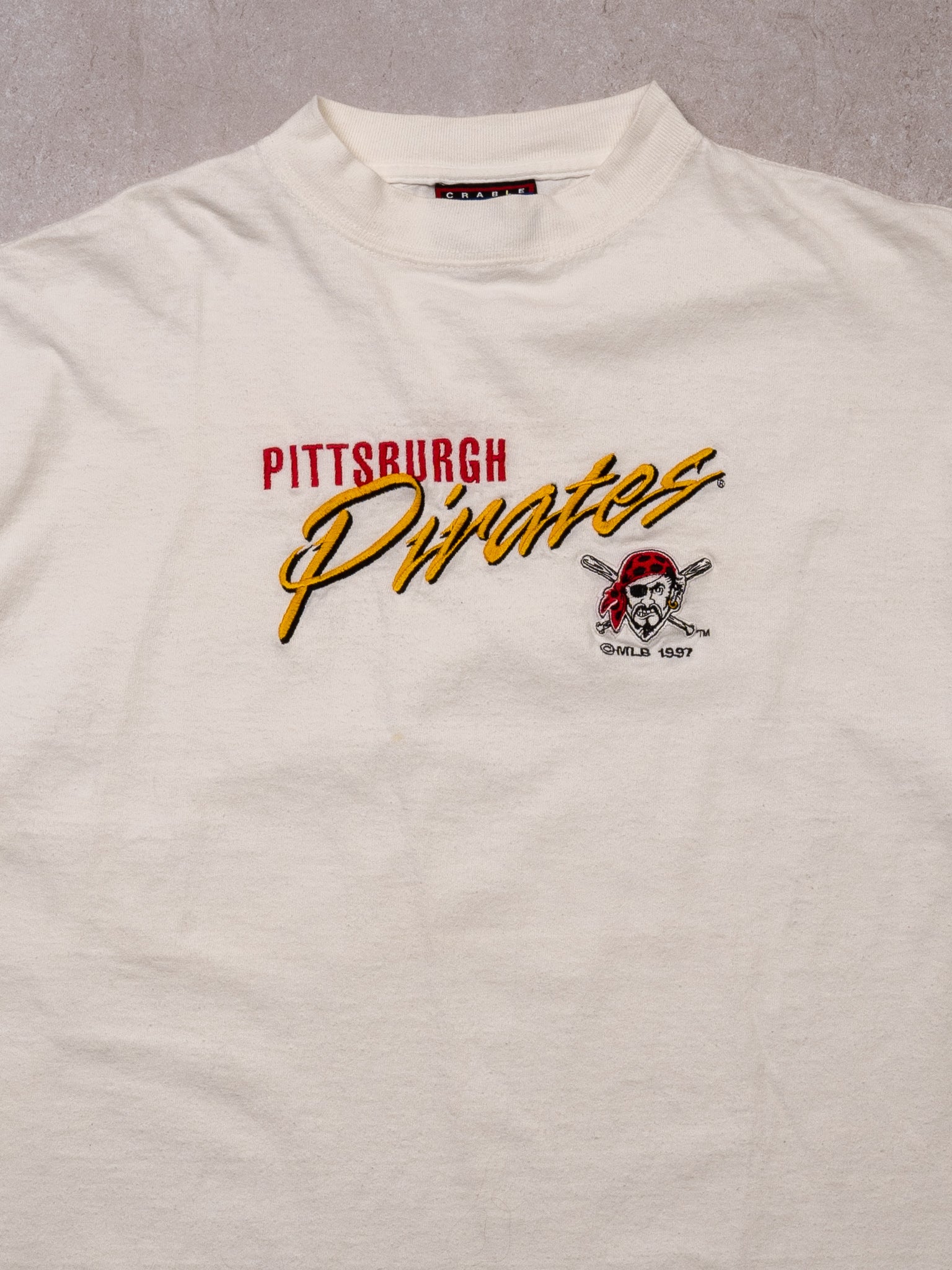 Vintage '97 White Pittsburgh Pirates Embroided Tee (L)