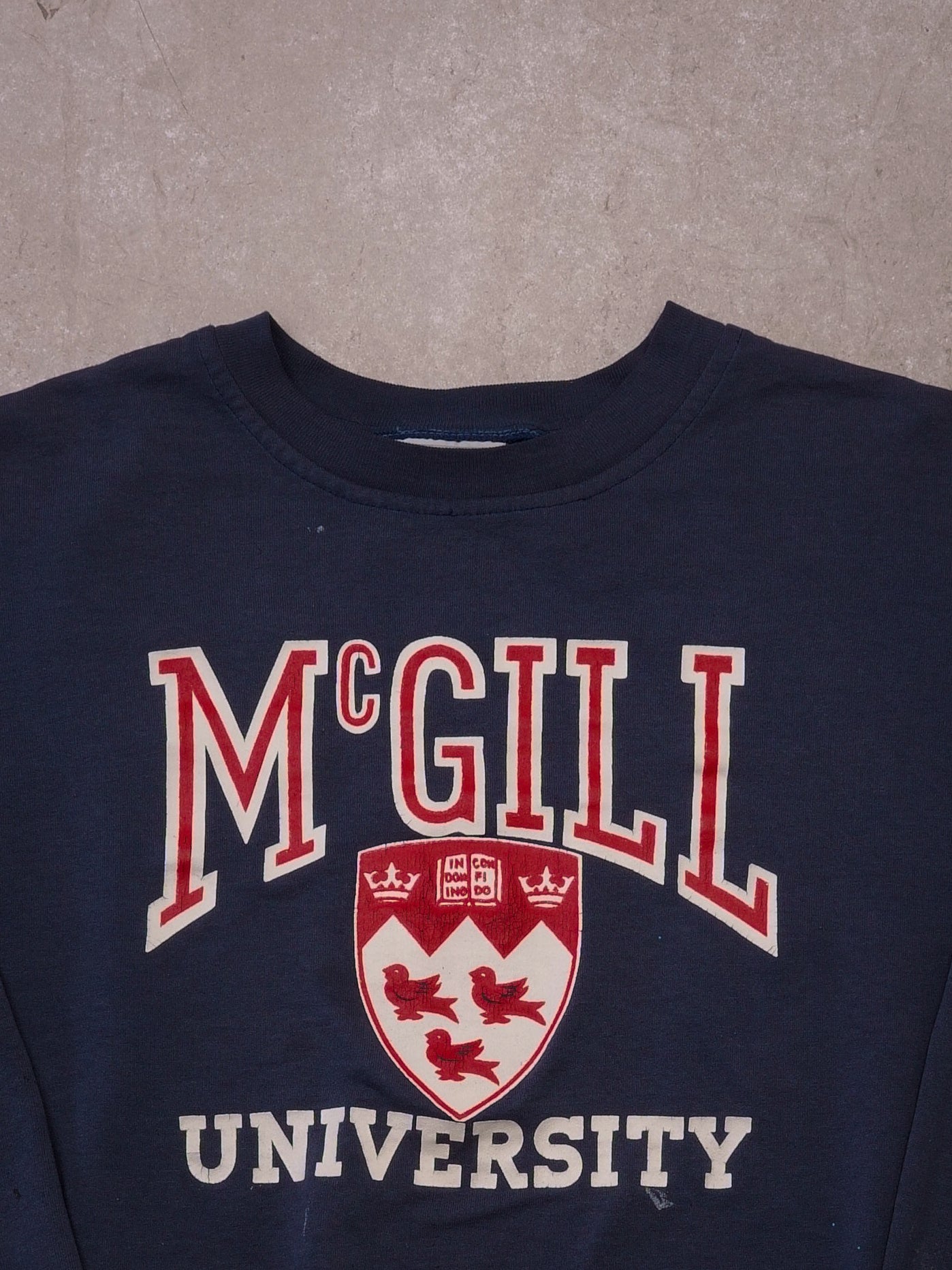Vintage 90s Navy Blue McGill University Emblem Crewneck (M/L)