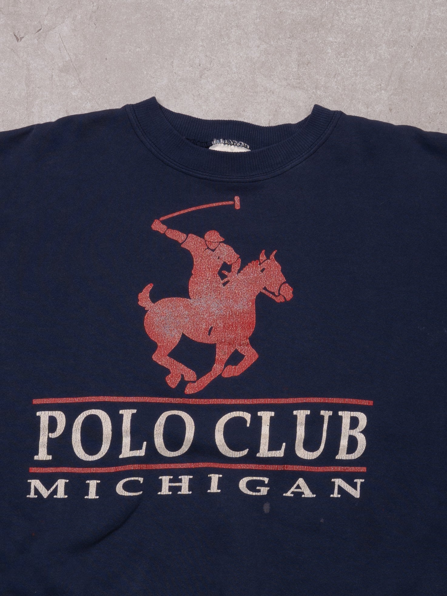 Vintage 90s Navy Blue Polo Club Michagan Crewneck (L/XL)