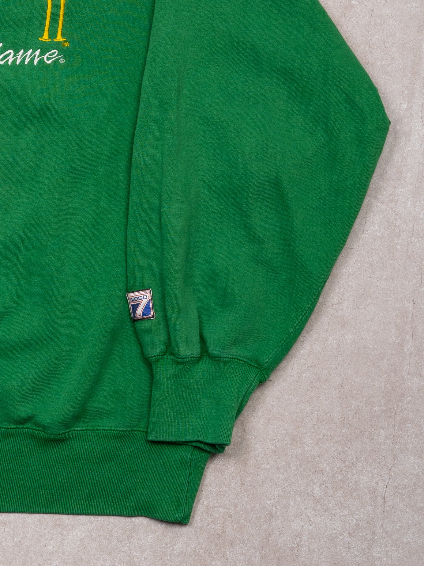Vintage 90s Green Irish Notre Dame 7 Logos Boxy Crewneck