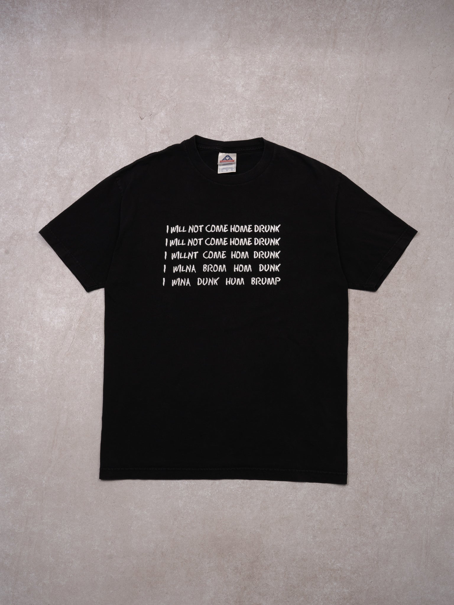 Vintage 90s Black I Will Not Come Home Drunk Tee (M)