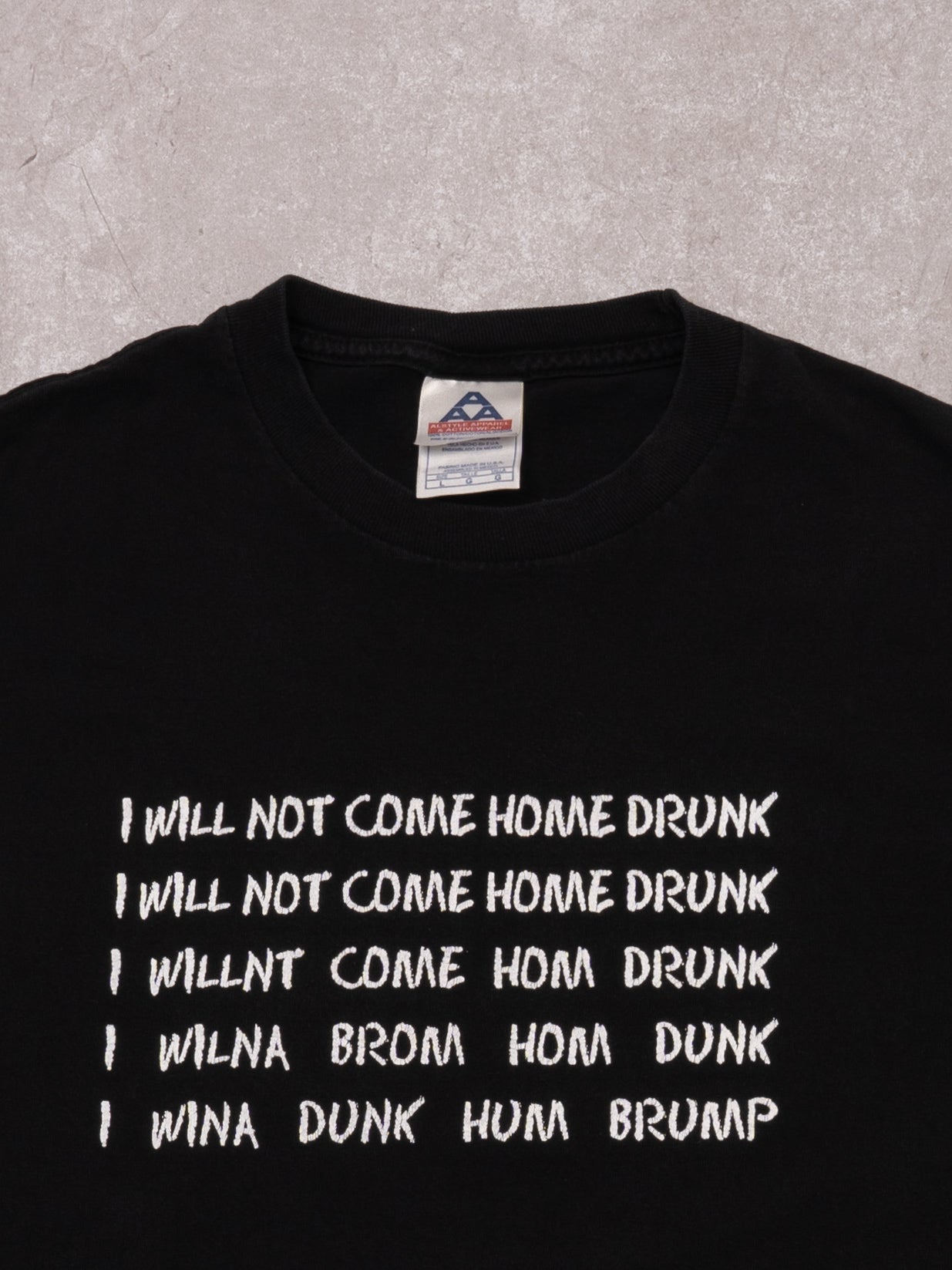 Vintage 90s Black I Will Not Come Home Drunk Tee (M)