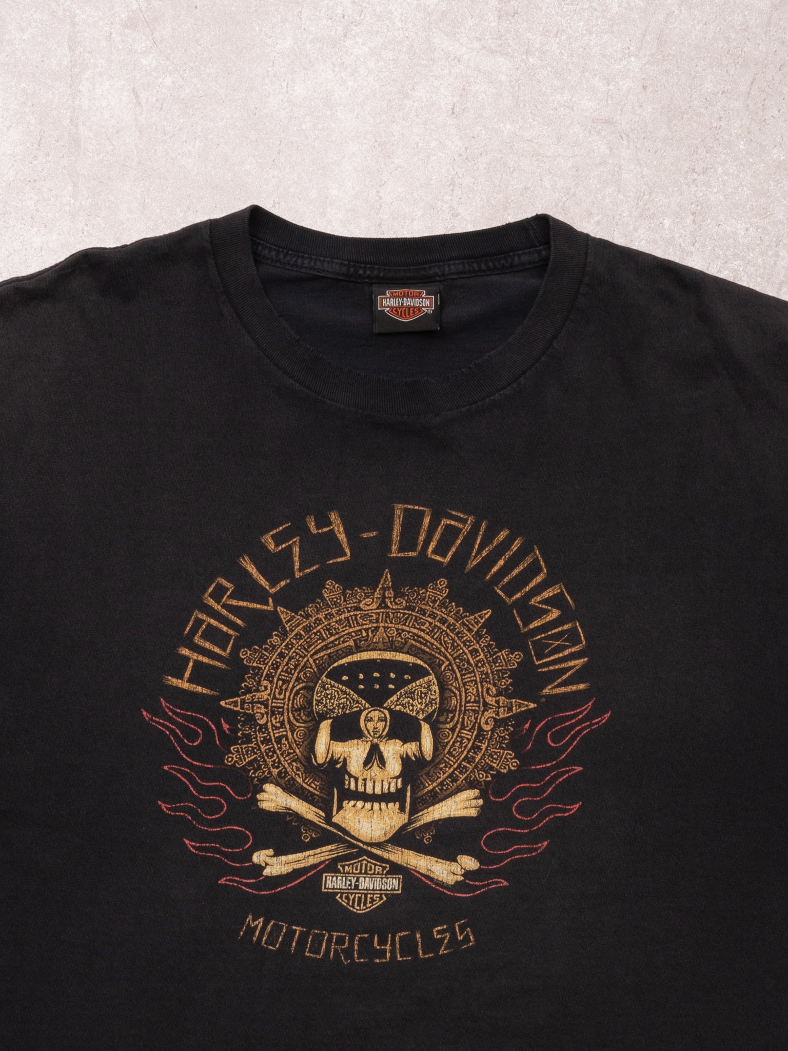 Vintage Black Harley Davidson Skull Oshawa ON Tee (XL/XXL)