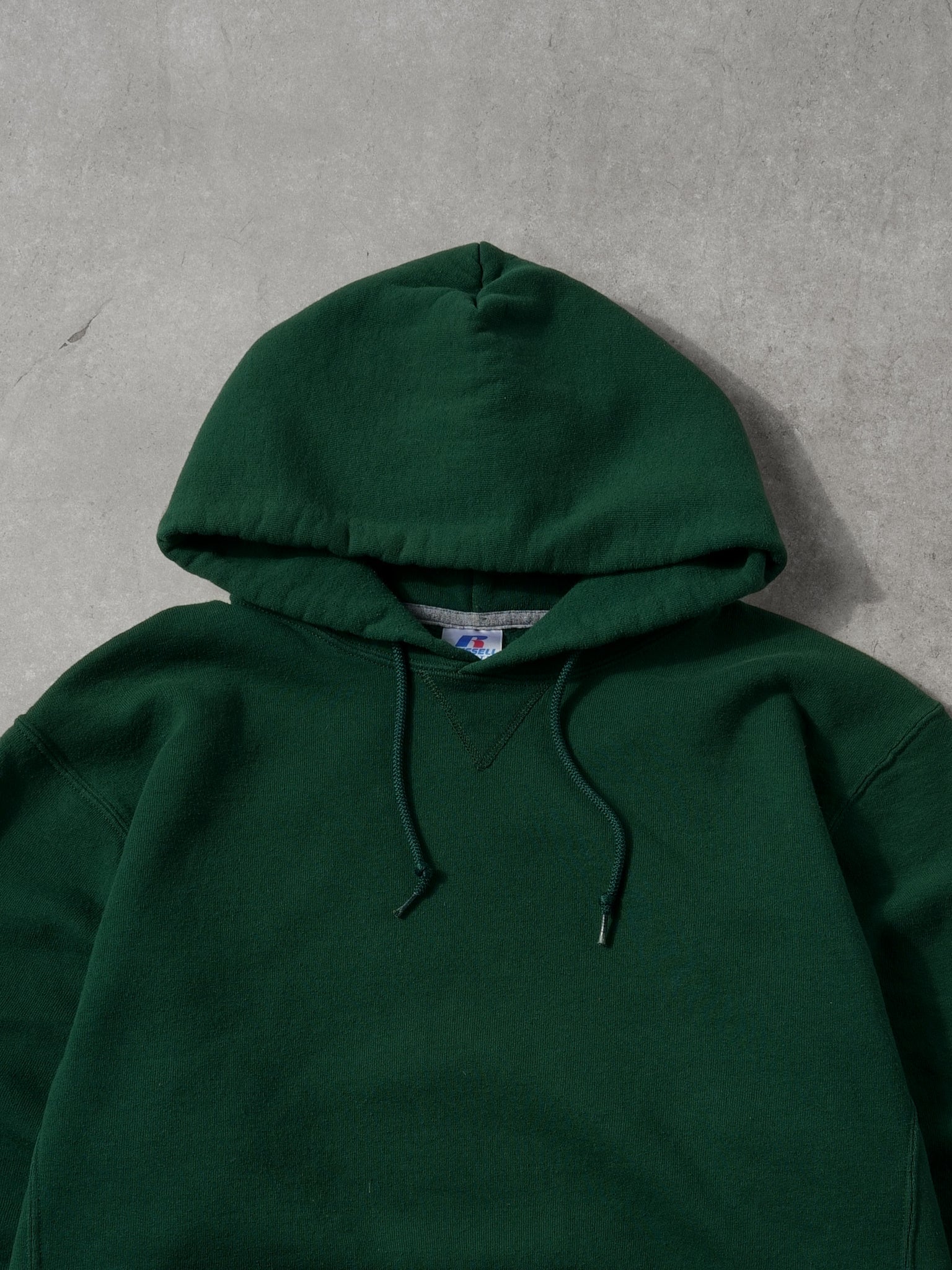Vintage 90s Pine Green Russell Athletics Blank Hoodie (L)