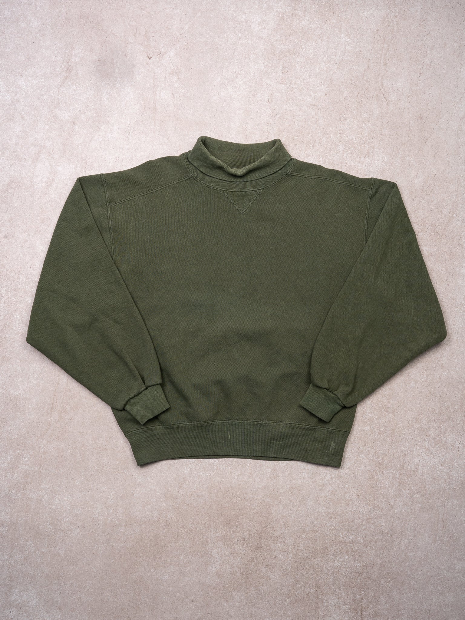 Vintage RARE 90s Moss Green LL Bean x Russell Athletics Turtleneck Sweater (S)