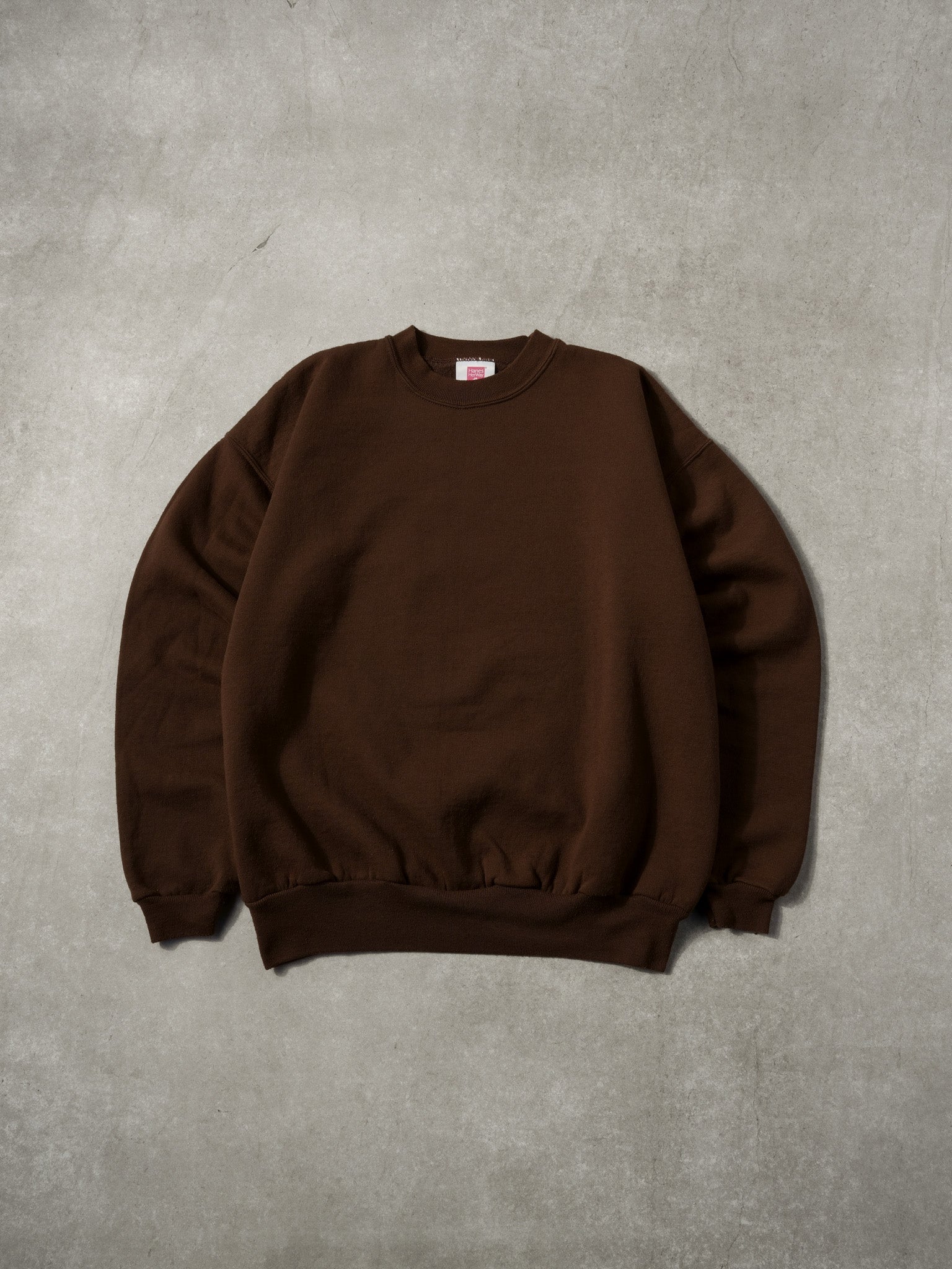 Vintage 90s Brown Hanes Blank Crewneck (M)