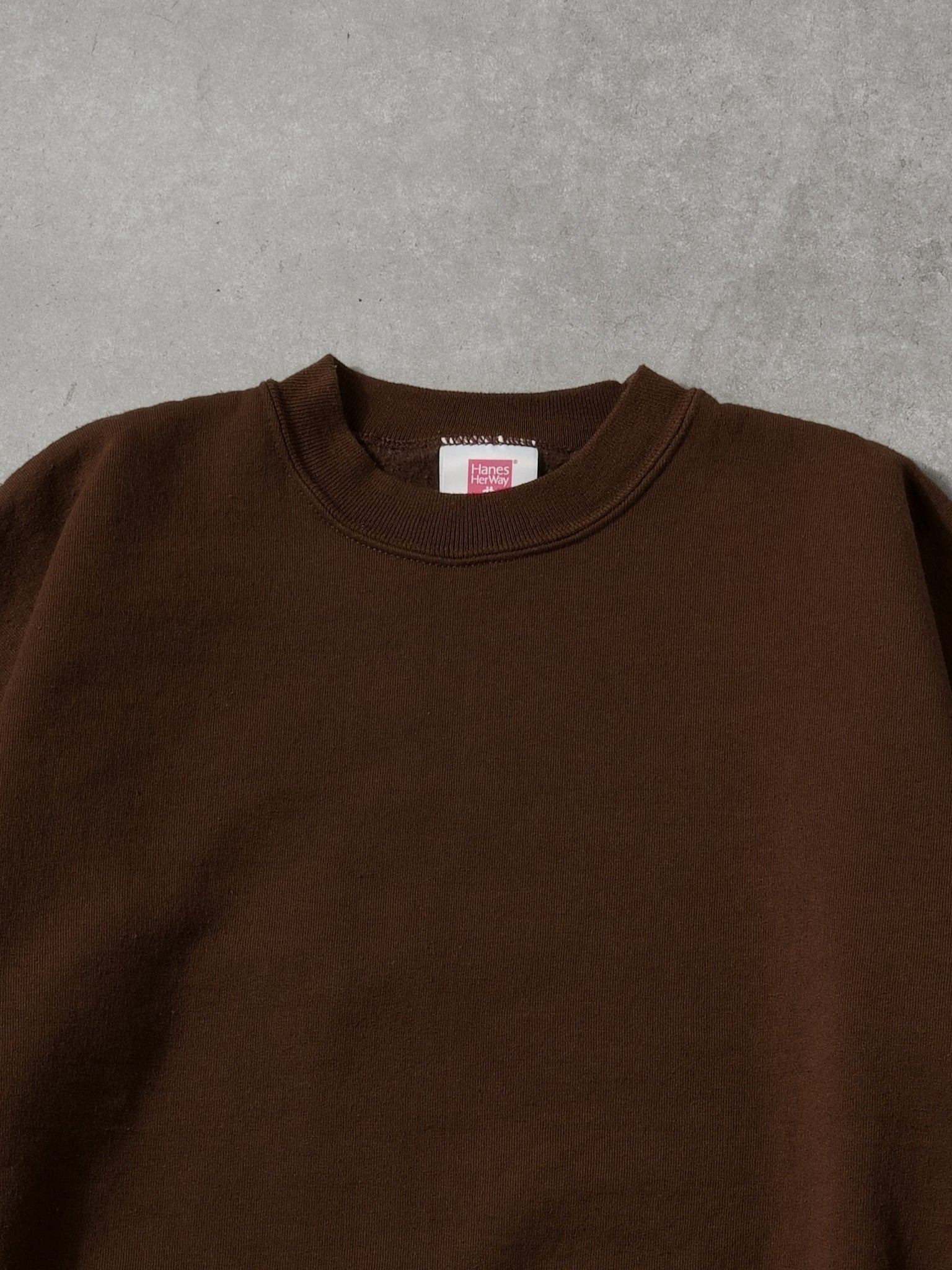 Vintage 90s Brown Hanes Blank Crewneck (M)