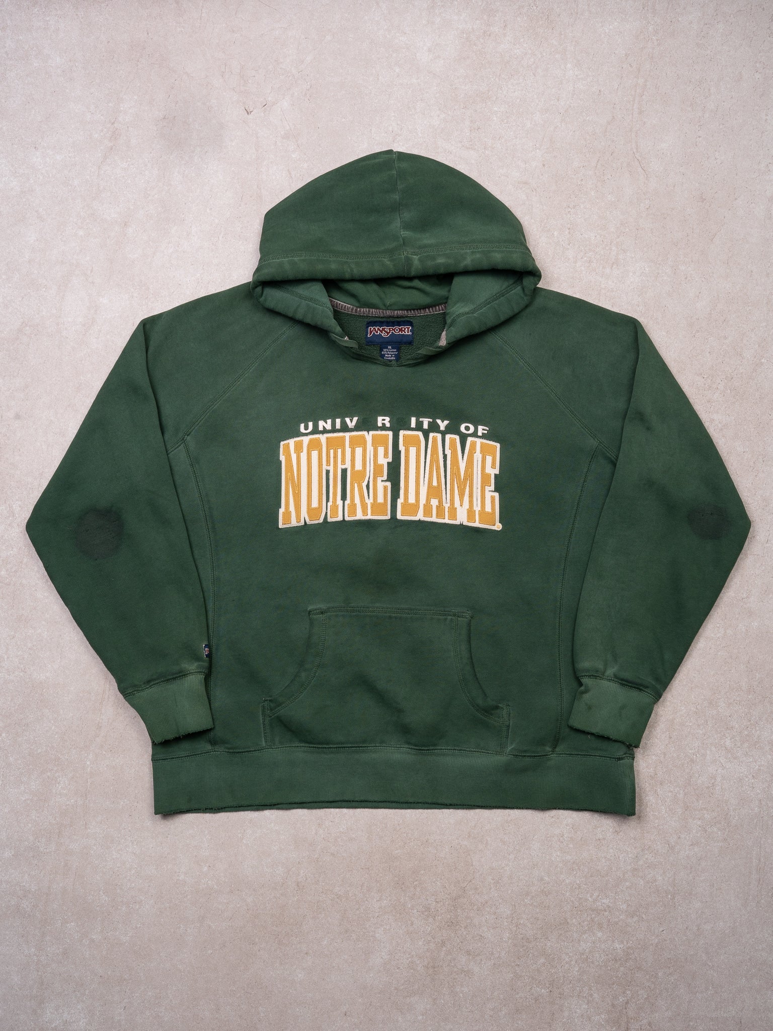 Vintage Rugged Green University of Notre Dame x Jansport Hoodie (S/M)