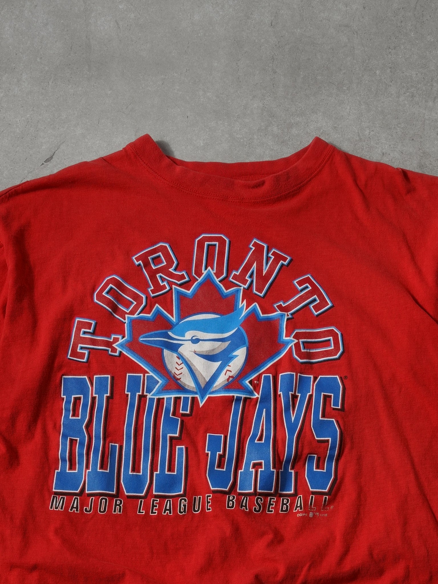 Vintage 98' Scarlet Red Toronto Blue Jays MLB Graphic Tee (M)