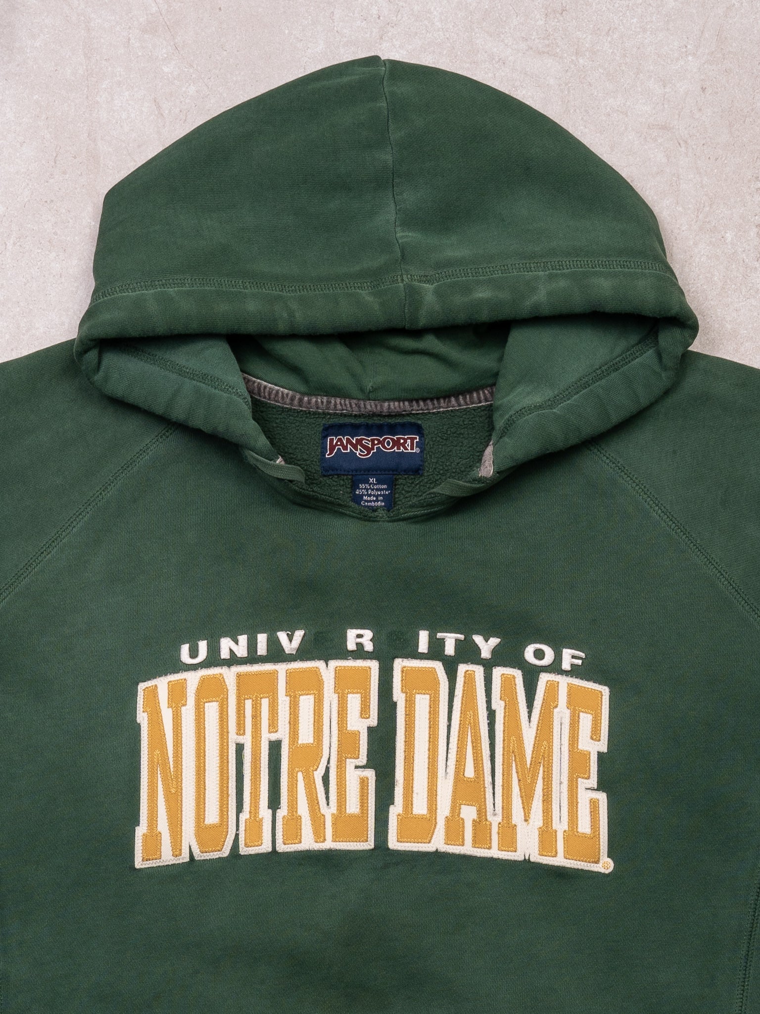 Vintage Rugged Green University of Notre Dame x Jansport Hoodie (S/M)