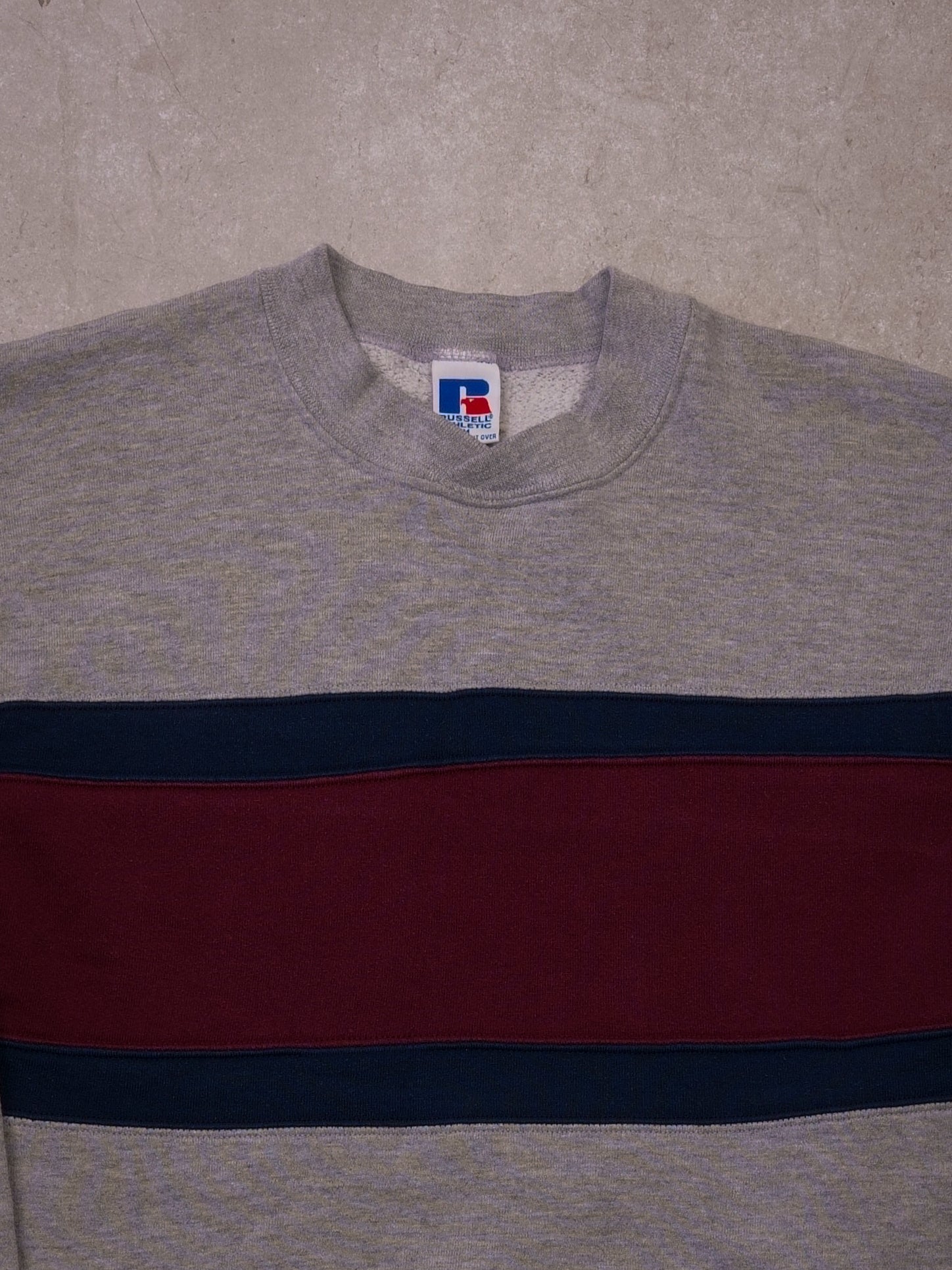 Vintage 90s Grey and Maroon Russell's Athletics Crewneck (M)