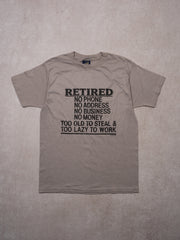 Vintage 90s Grey Retired Too Lazy To Work Single Stitch Tee (S/M)