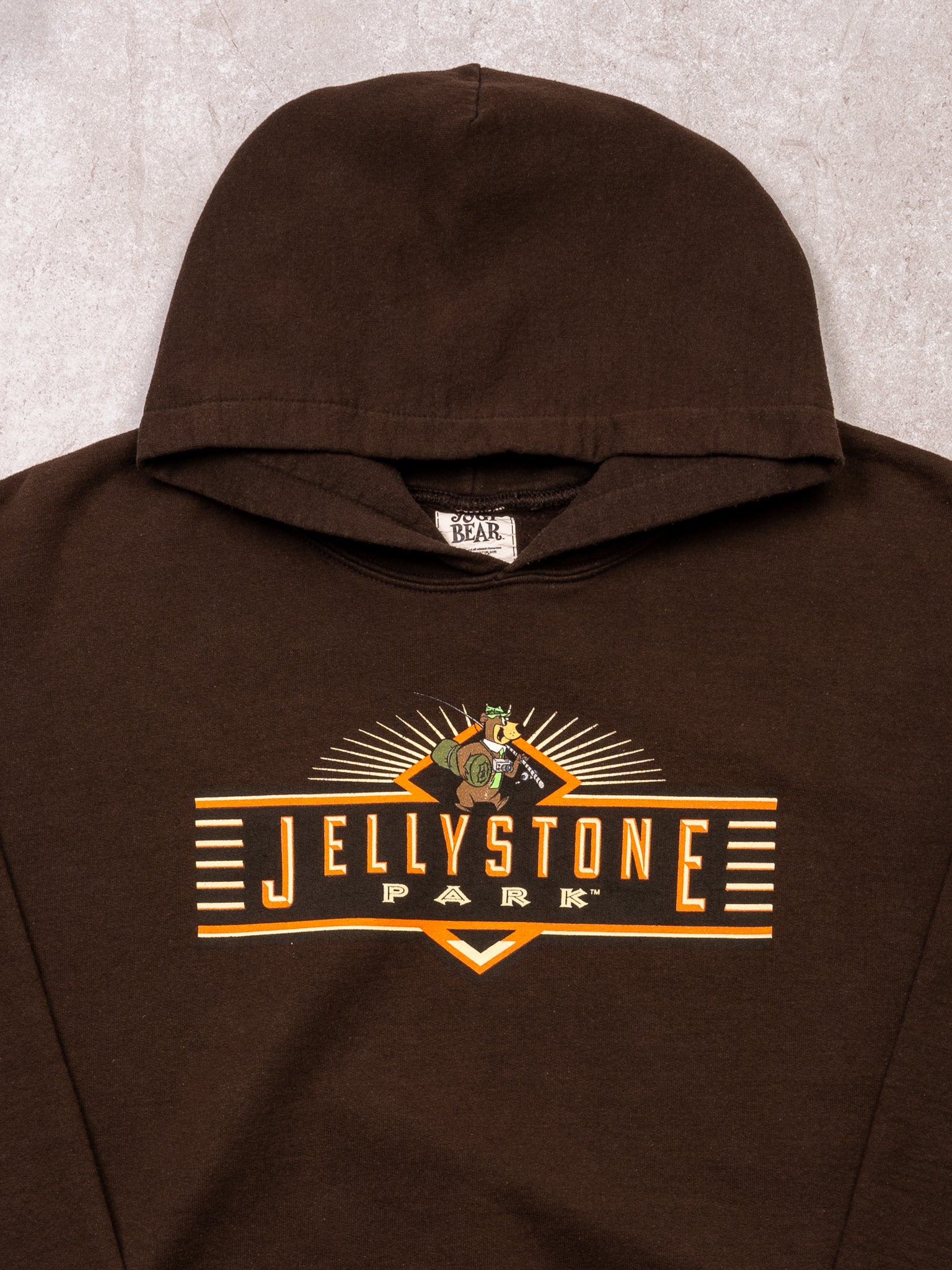 Vintage 90s Brown Jellystone Park Yogi Bear Hoodie (L)