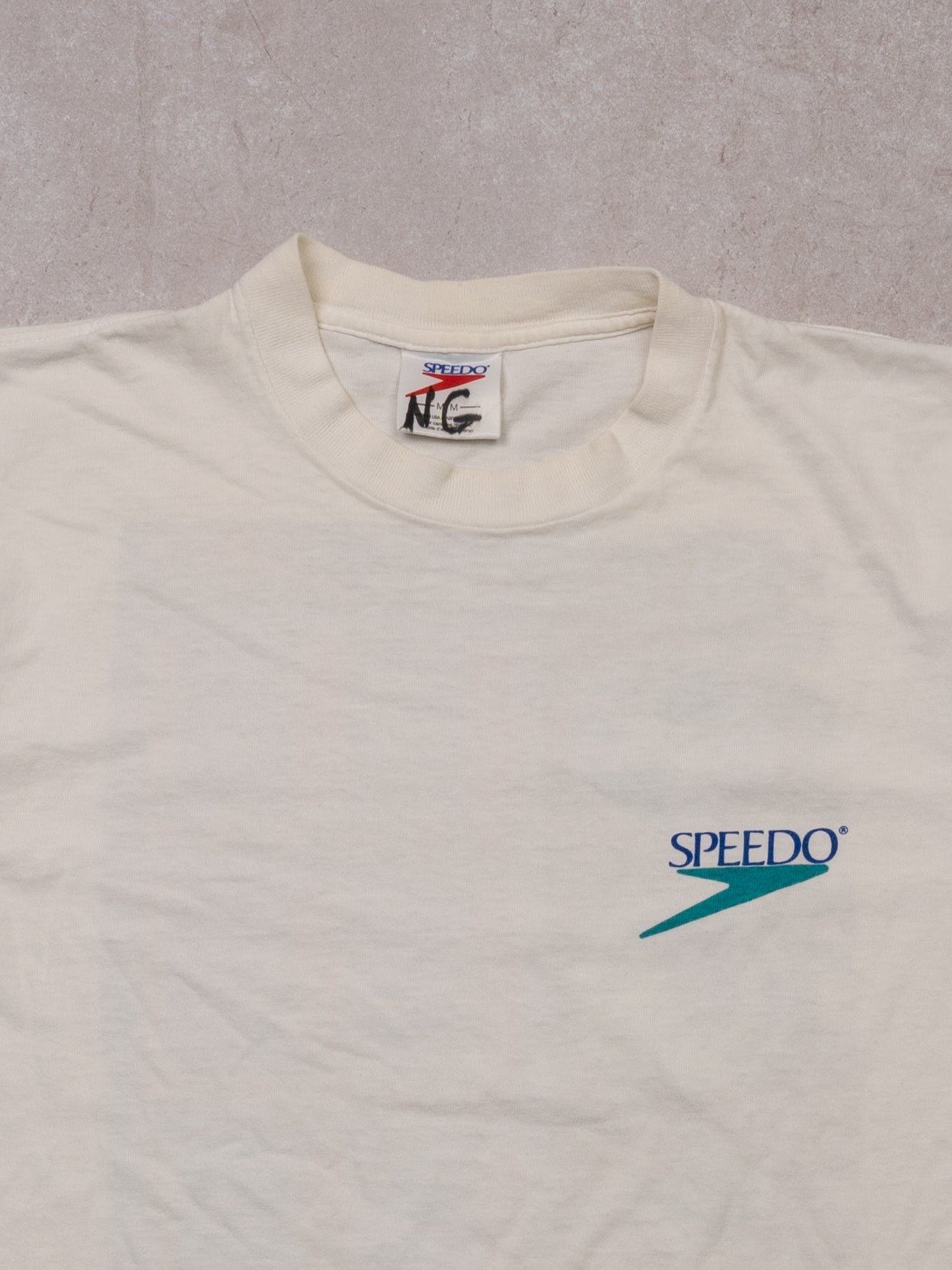 Vintage '94 White Speedo Make It Last Single Stitch Tee (S)