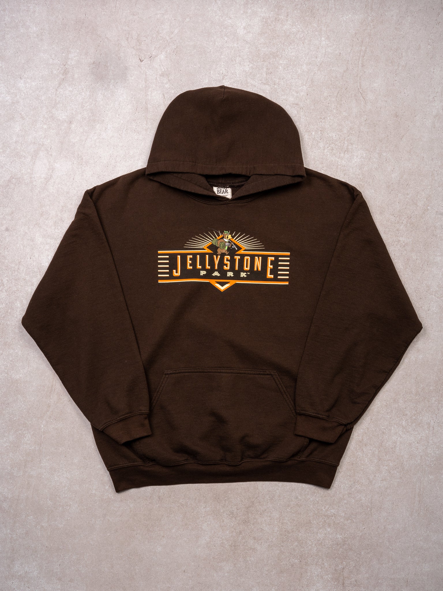 Vintage 90s Brown Jellystone Park Yogi Bear Hoodie (L)