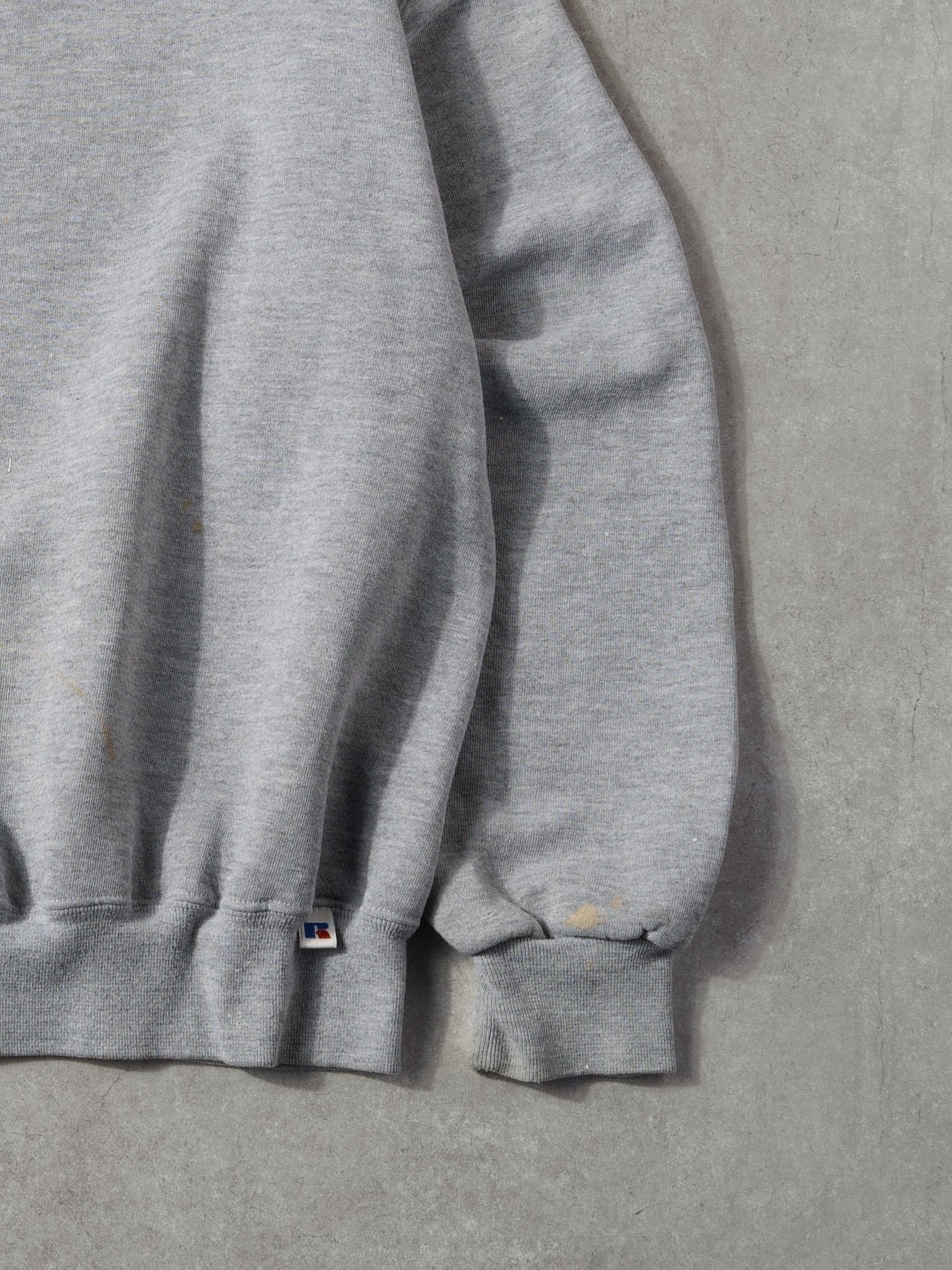 Vintage 90s Grey Paint Russell Athletics Blank Crewneck (L)