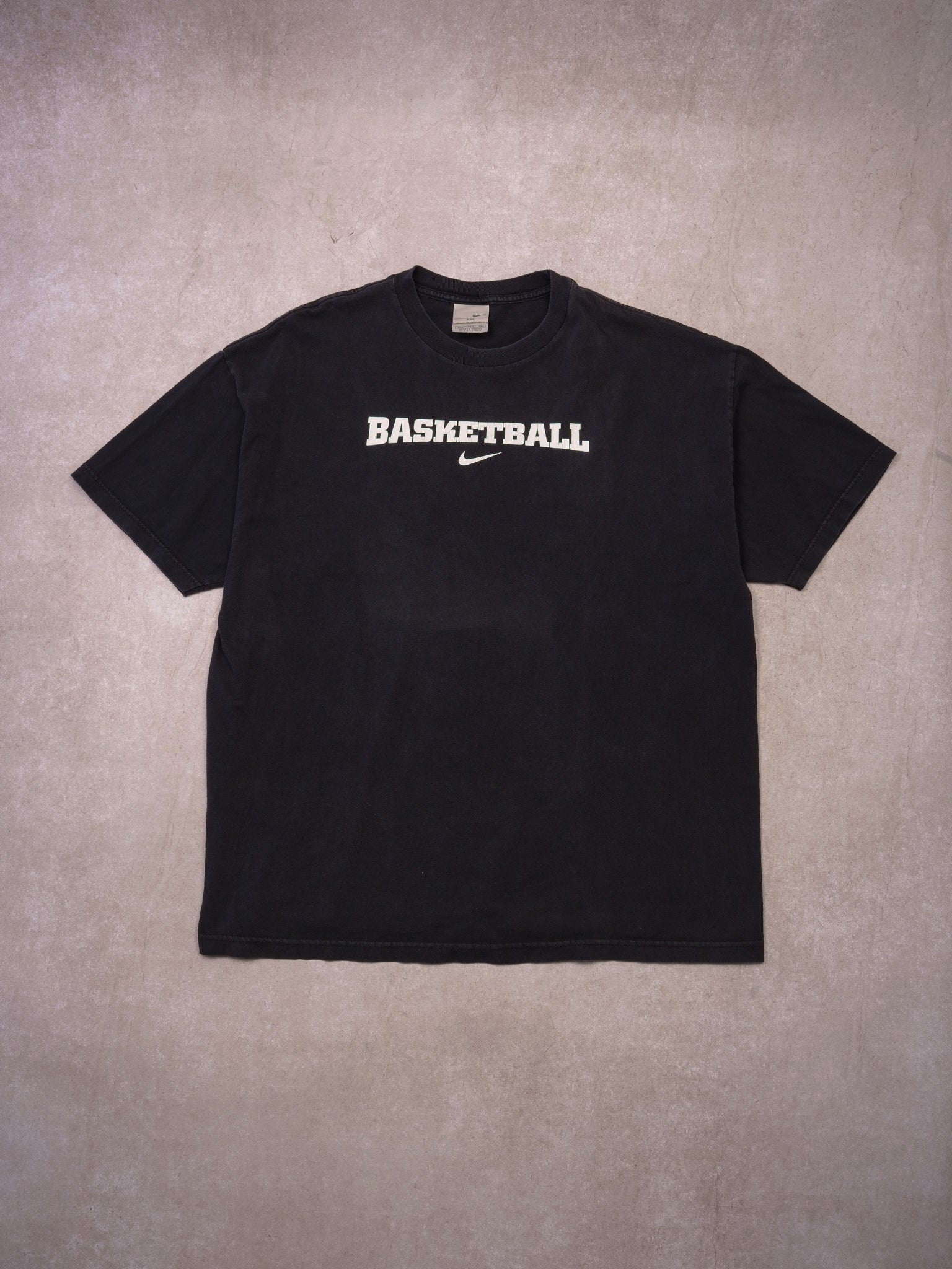 Vintage Faded Black Nike Basketball Tee (L/XL)