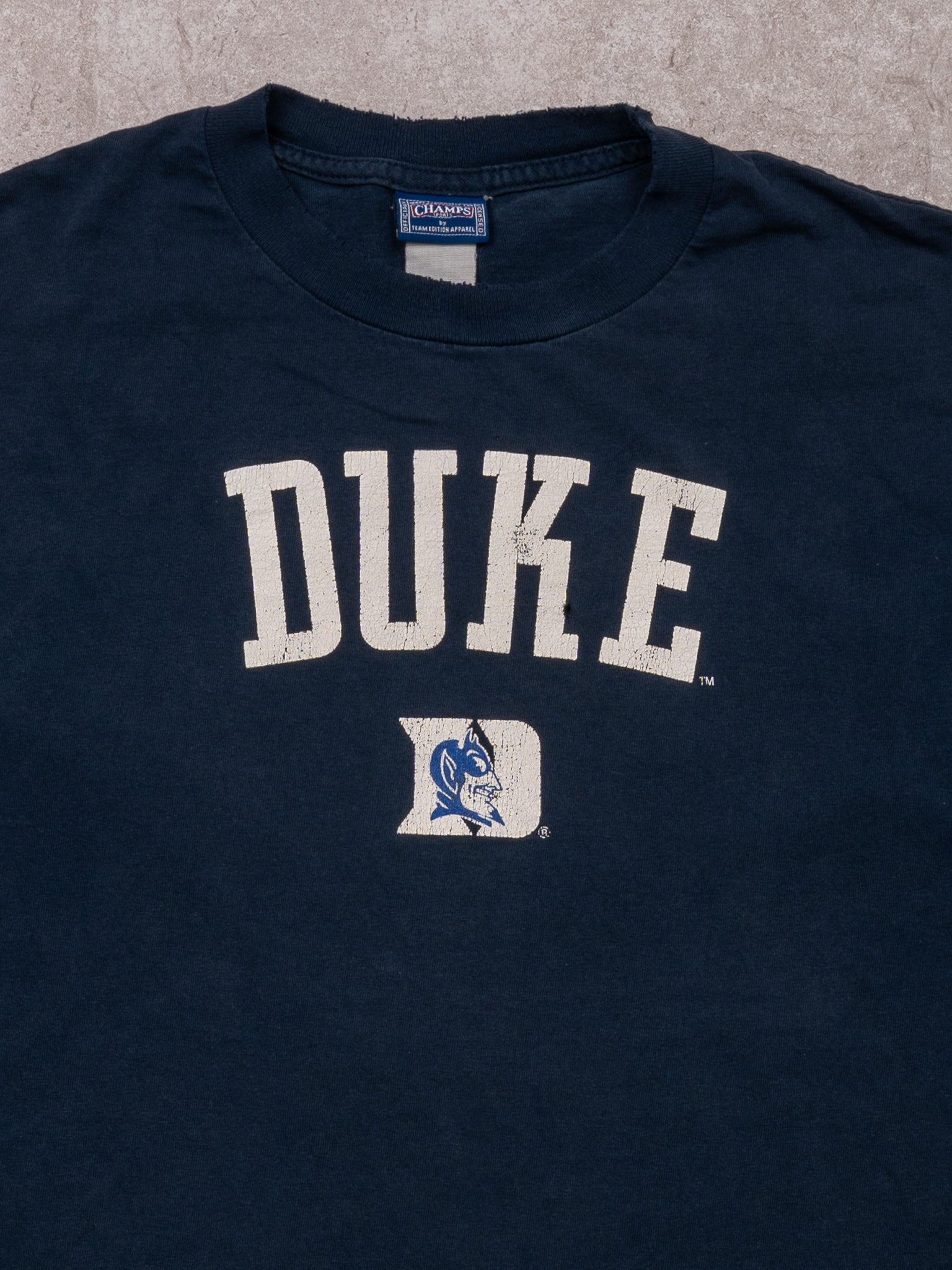 Vintage 90s Navy Duke University x Champs Tee (M)