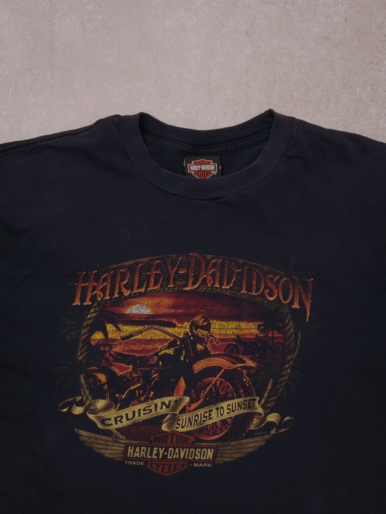 Vintage 08' Cruisin' "Sunrise to Sunset" Mosco Russia Harley Davidson Tee (L)