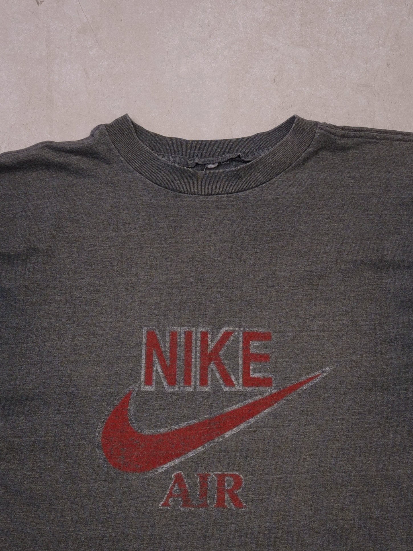 Vintage 80s Dark Grey Nike Air Bootleg Graphic Tee (M)