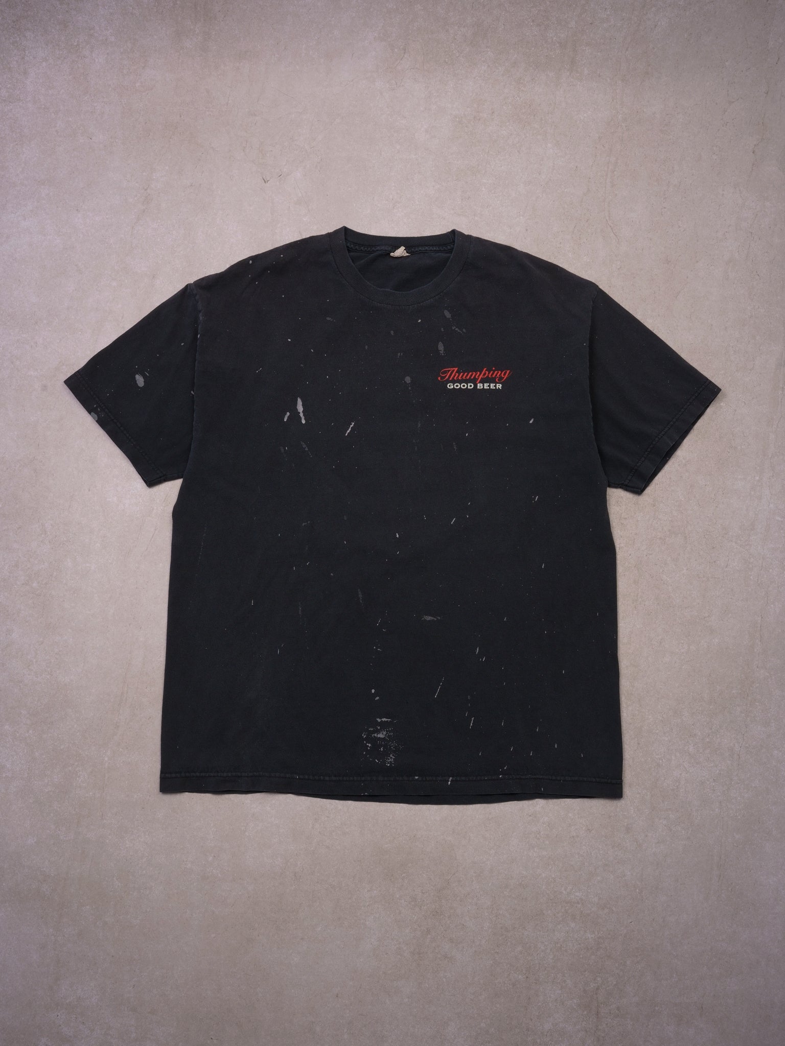 Vintage Washed Black "Thumping Good Beer" Tee (L)