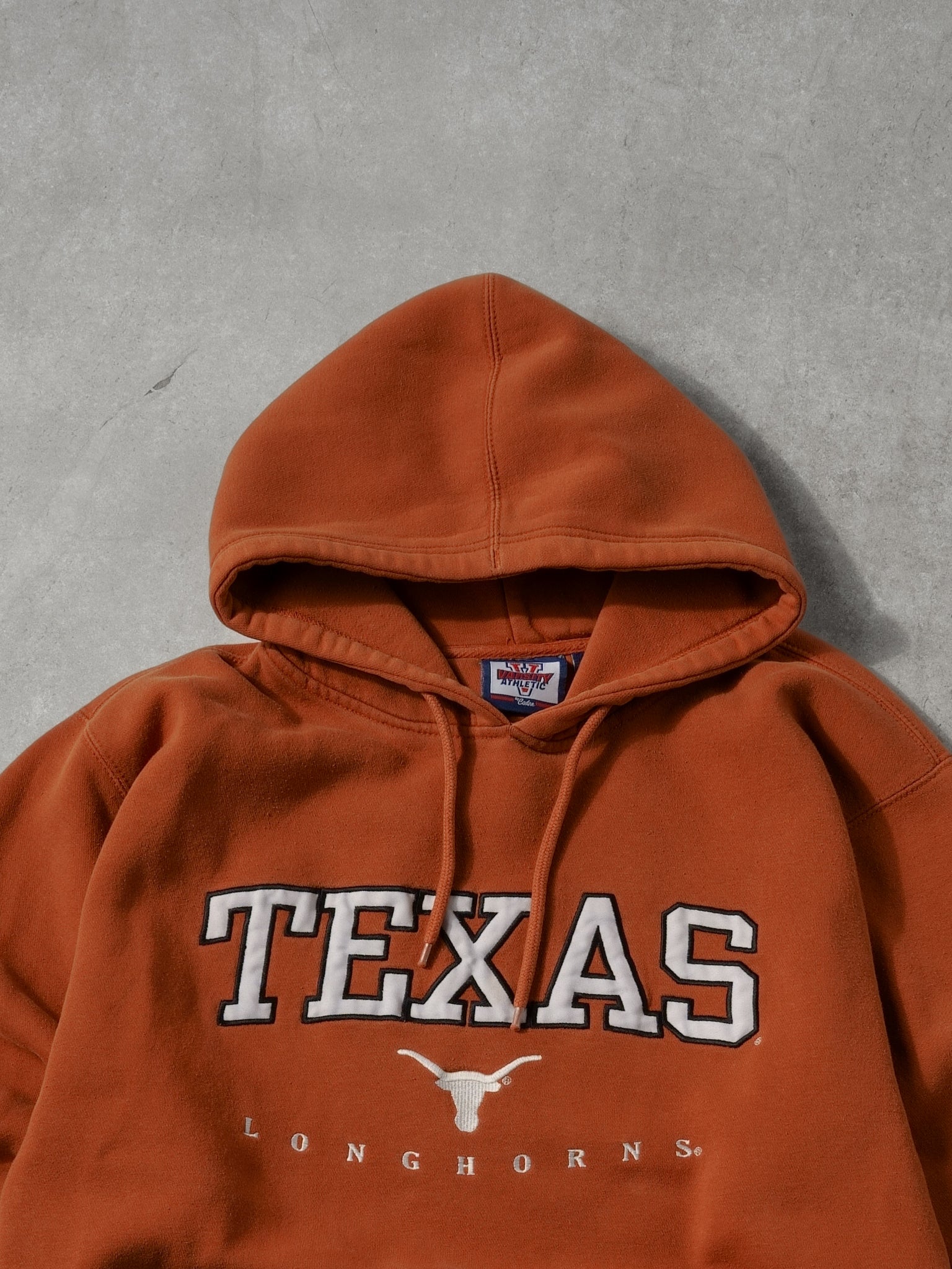 Vintage 90s Orange Texas Longhorn Embroidered Hoodie (M/L)