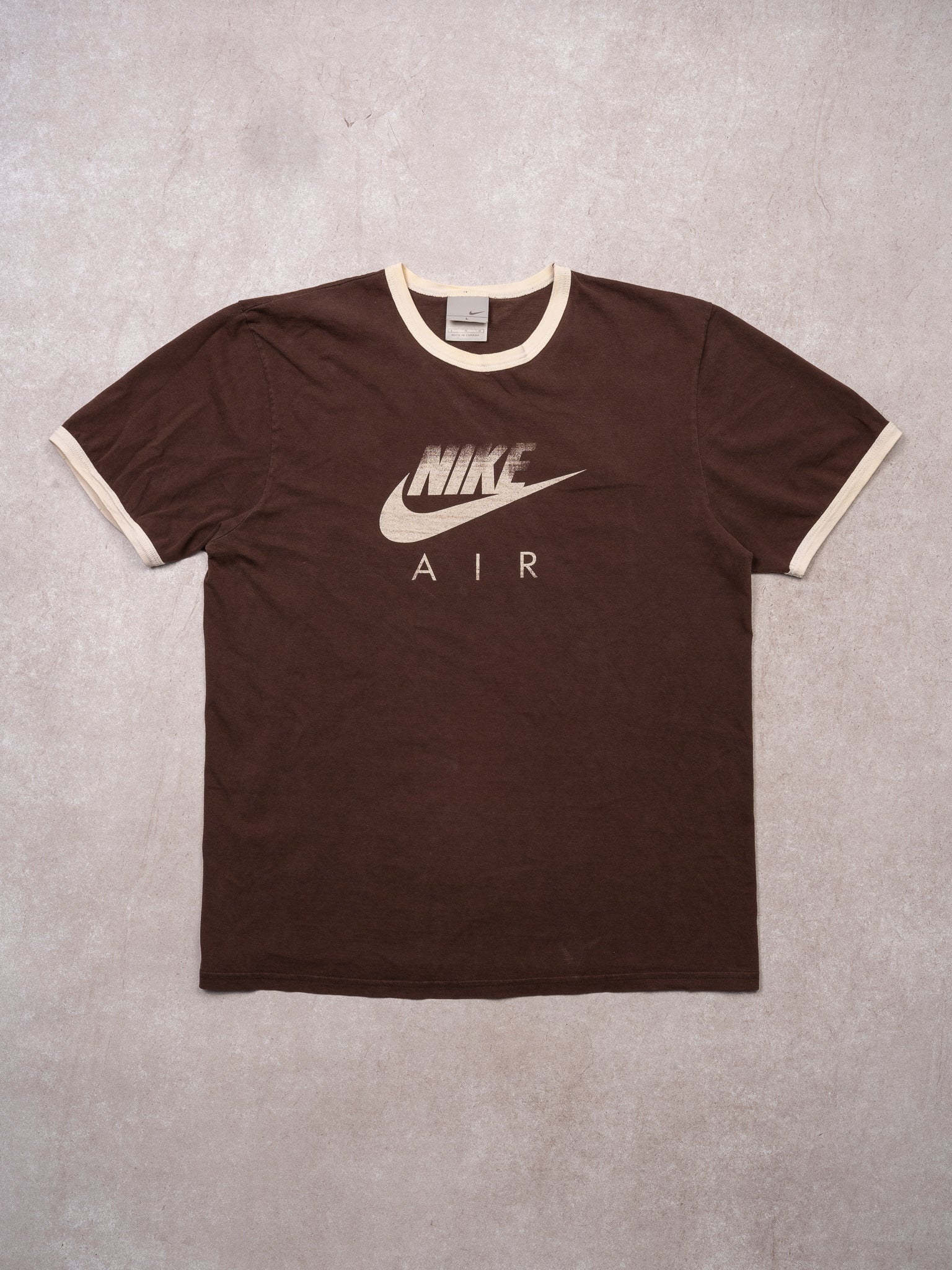 Vintage Y2K Brown Nike Air Ringer Tee (M)