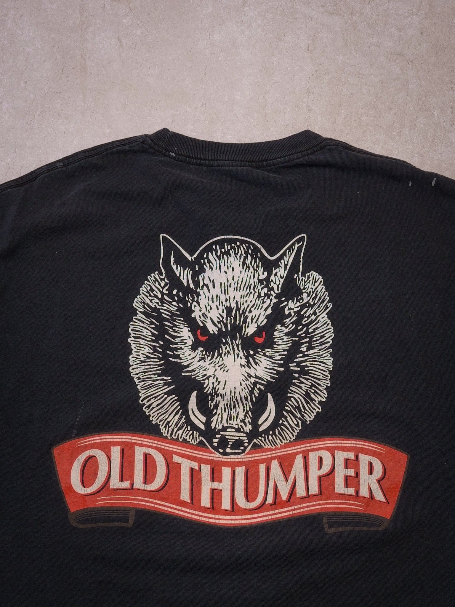 Vintage Washed Black "Thumping Good Beer" Tee (L)