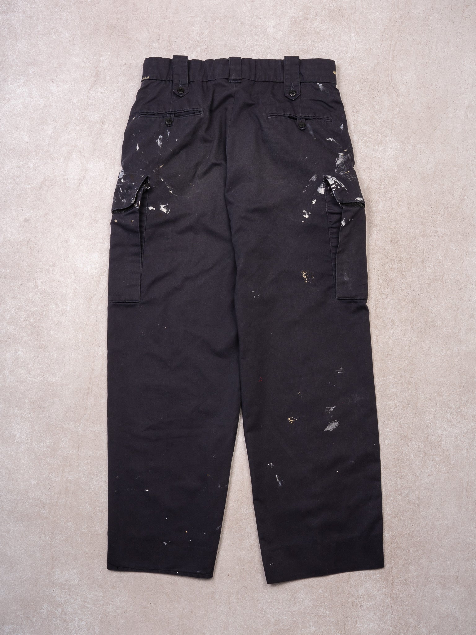 Vintage 90s Blue Paint Splashed Cargo Pants (34 x 31)