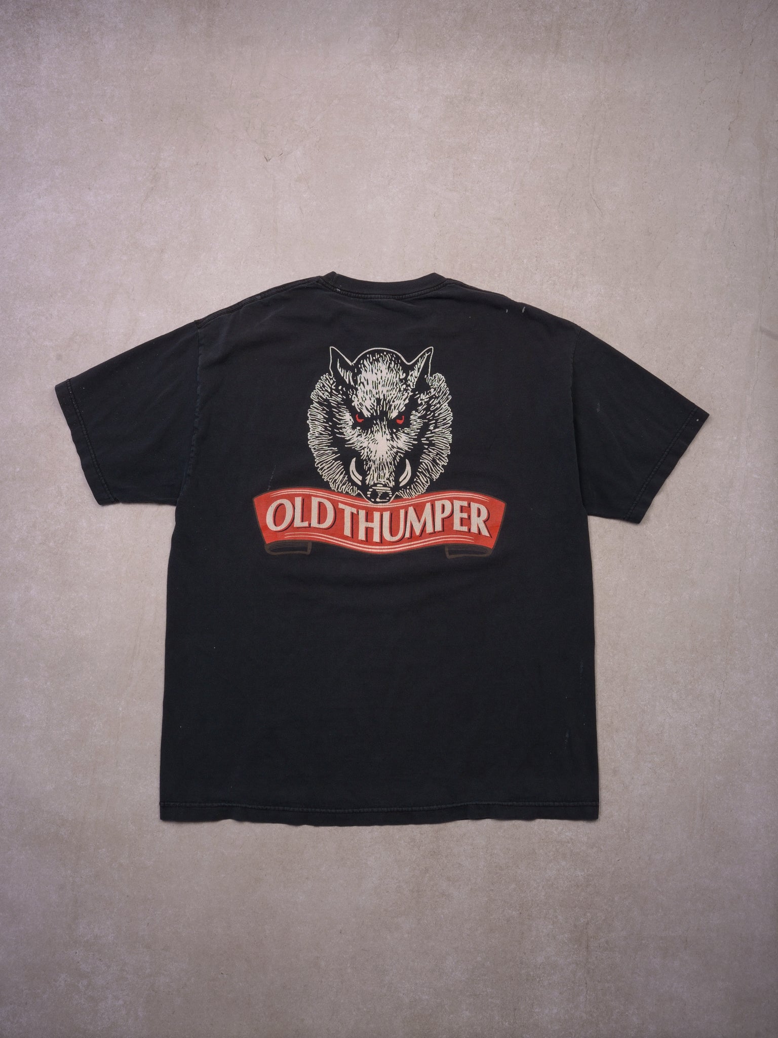Vintage Washed Black "Thumping Good Beer" Tee (L)