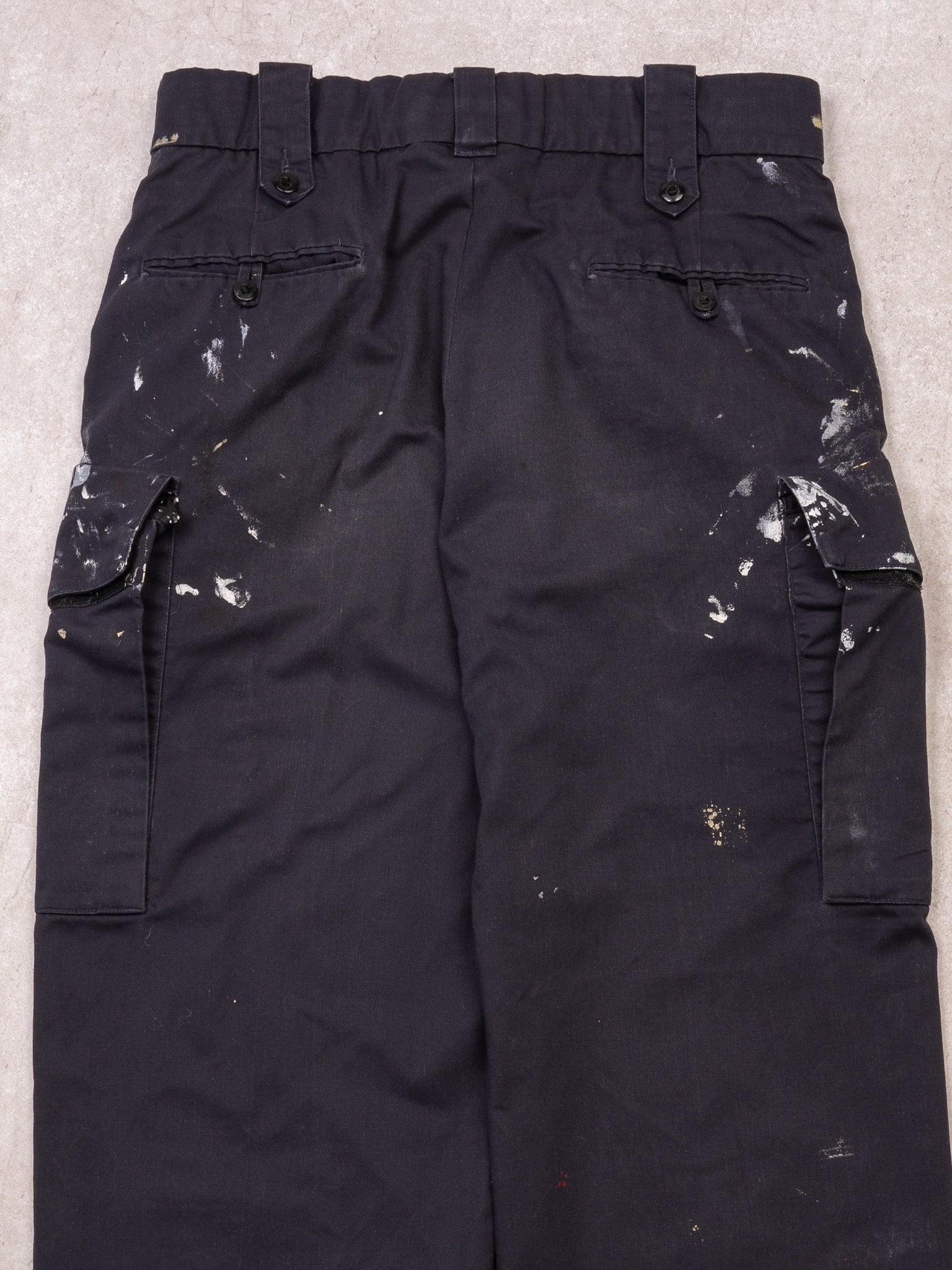 Vintage 90s Blue Paint Splashed Cargo Pants (34 x 31)