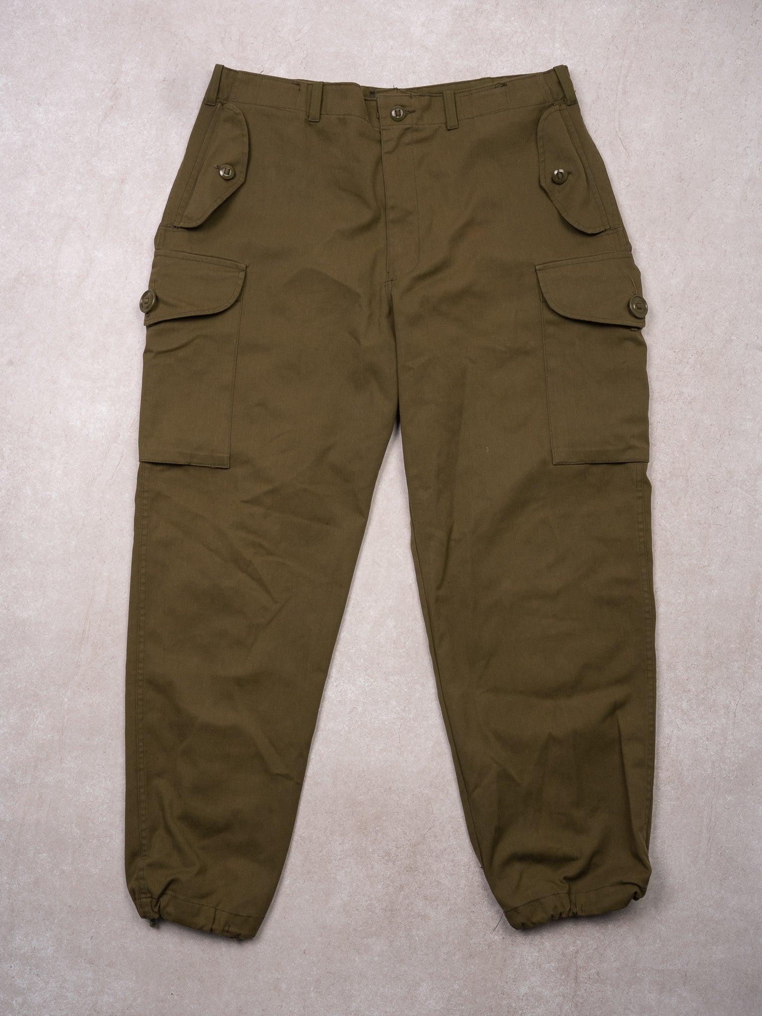 Vintage Green Army Outer Shell Combat Pants (36 x 30)