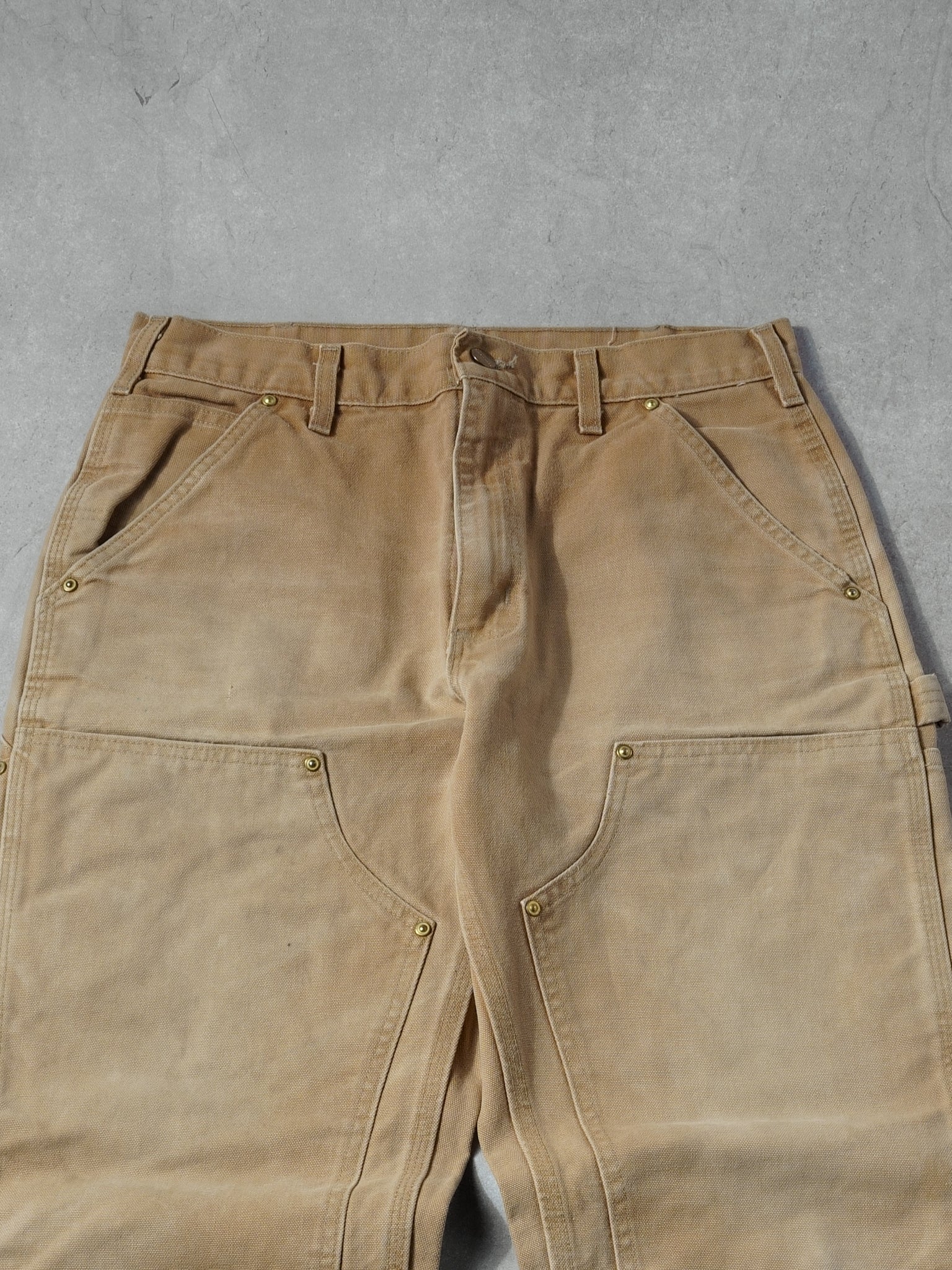 Vintage 90s Khaki Carhartt Dungeree Double Knee Carpenter Pants (32x29)