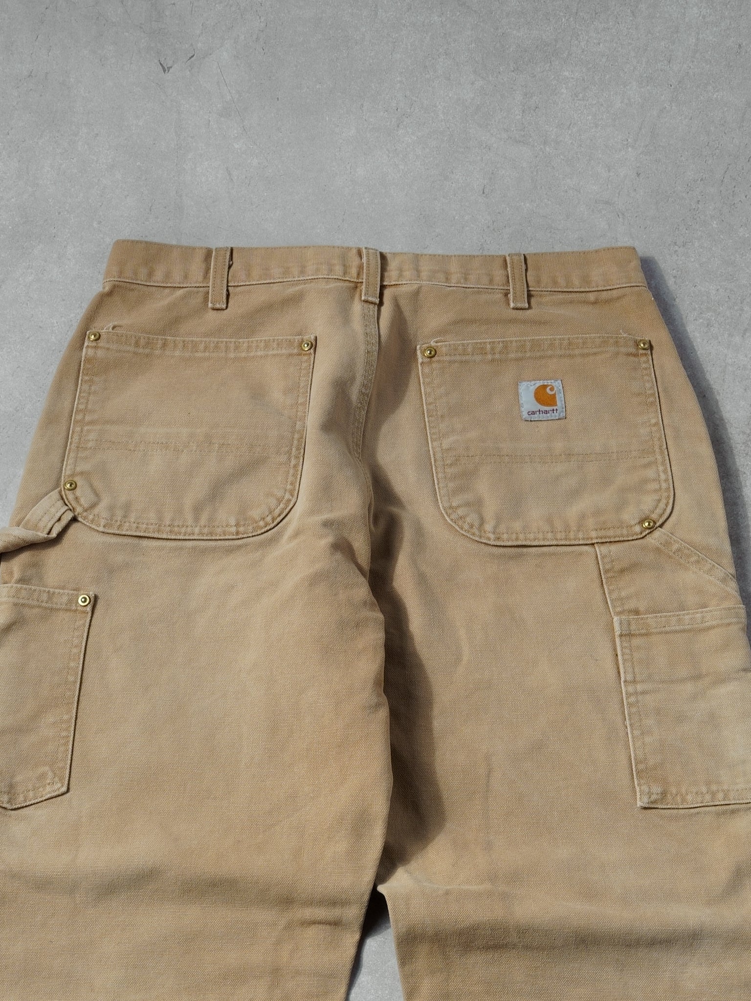 Vintage 90s Khaki Carhartt Dungeree Double Knee Carpenter Pants (32x29)
