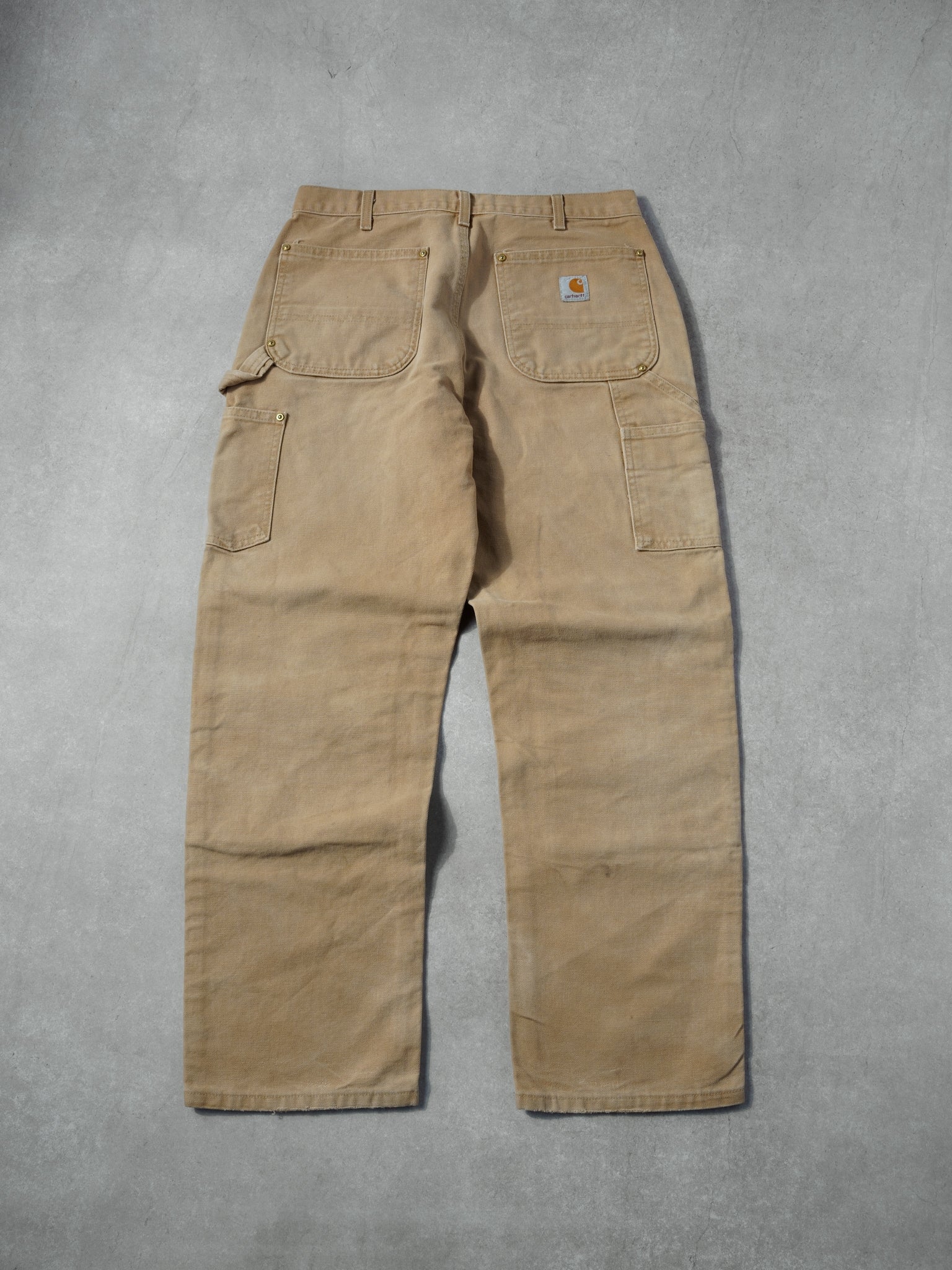 Vintage 90s Khaki Carhartt Dungeree Double Knee Carpenter Pants (32x29)