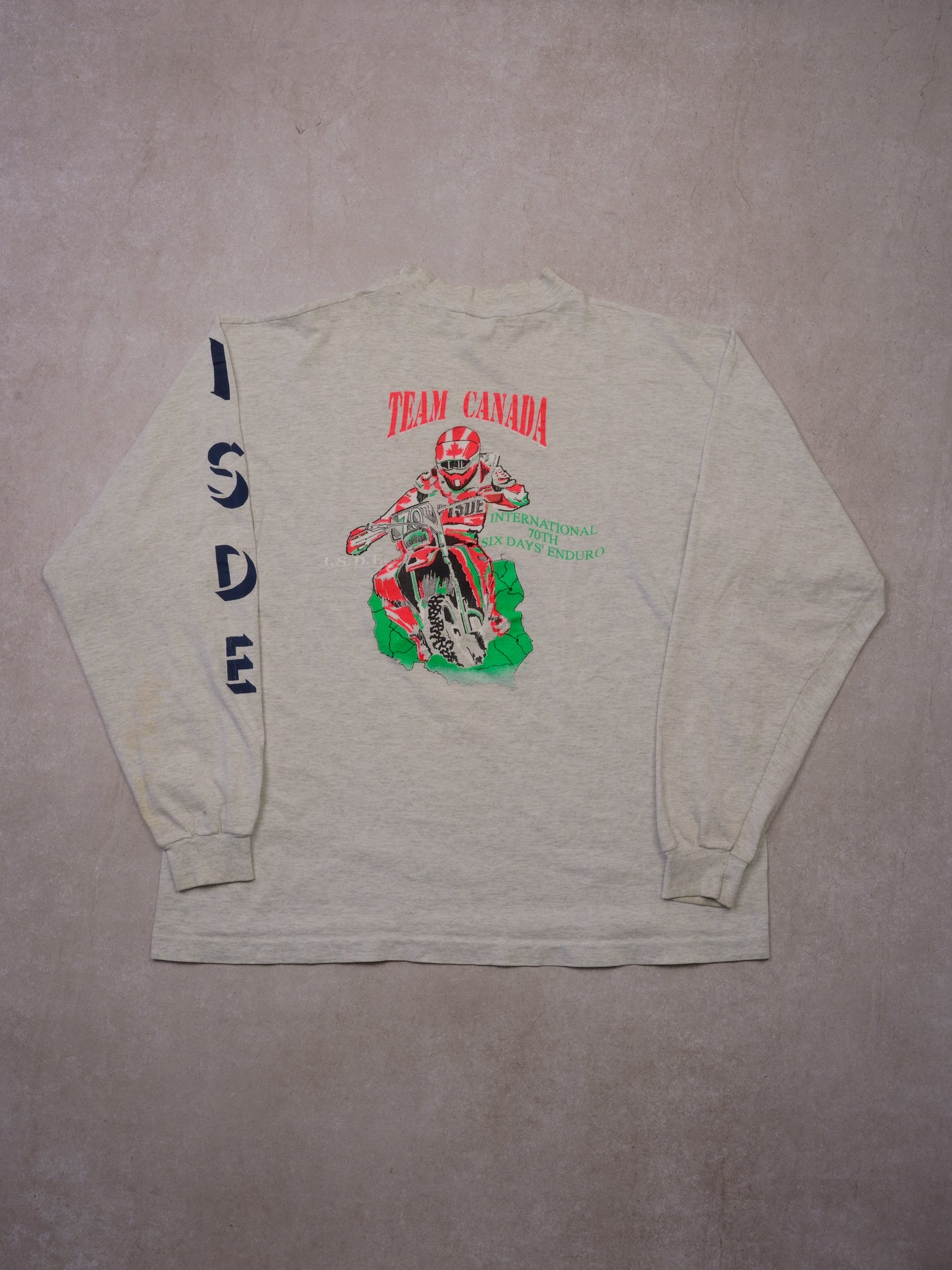 Vintage 90s Grey "International Six Day Enduro" Team Canada" Longsleeve (M/L)