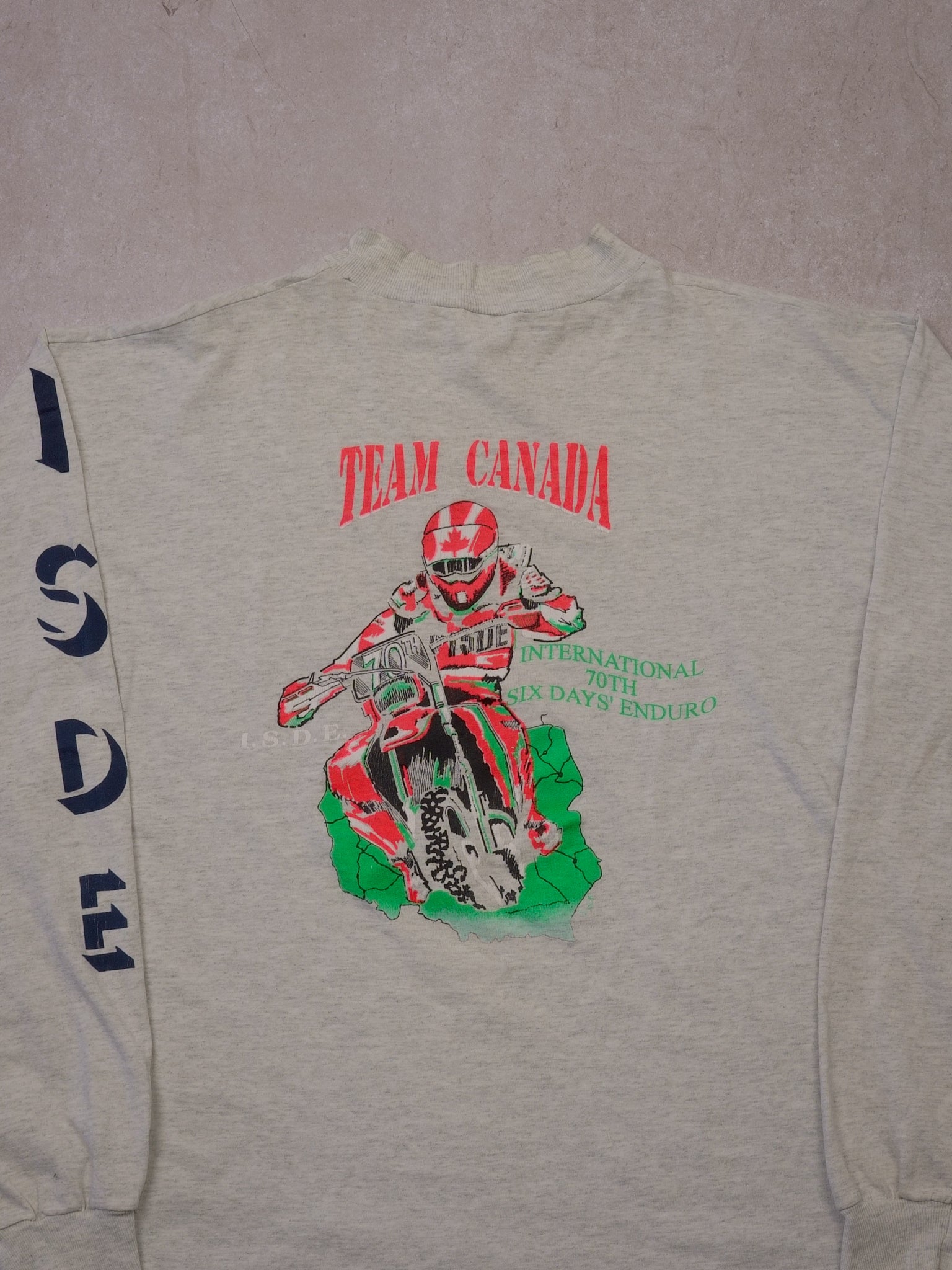 Vintage 90s Grey "International Six Day Enduro" Team Canada" Longsleeve (M/L)